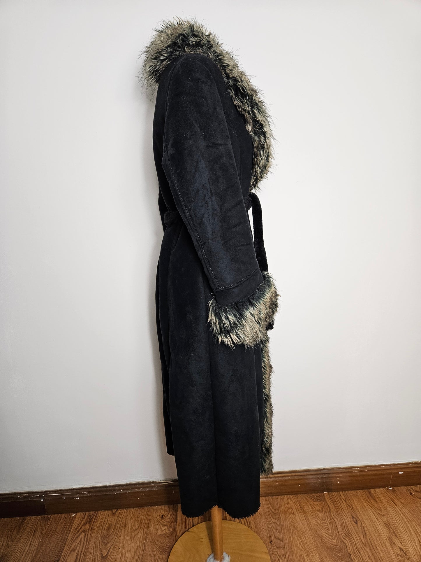 Afghan coat simili cuir et fausse fourrure