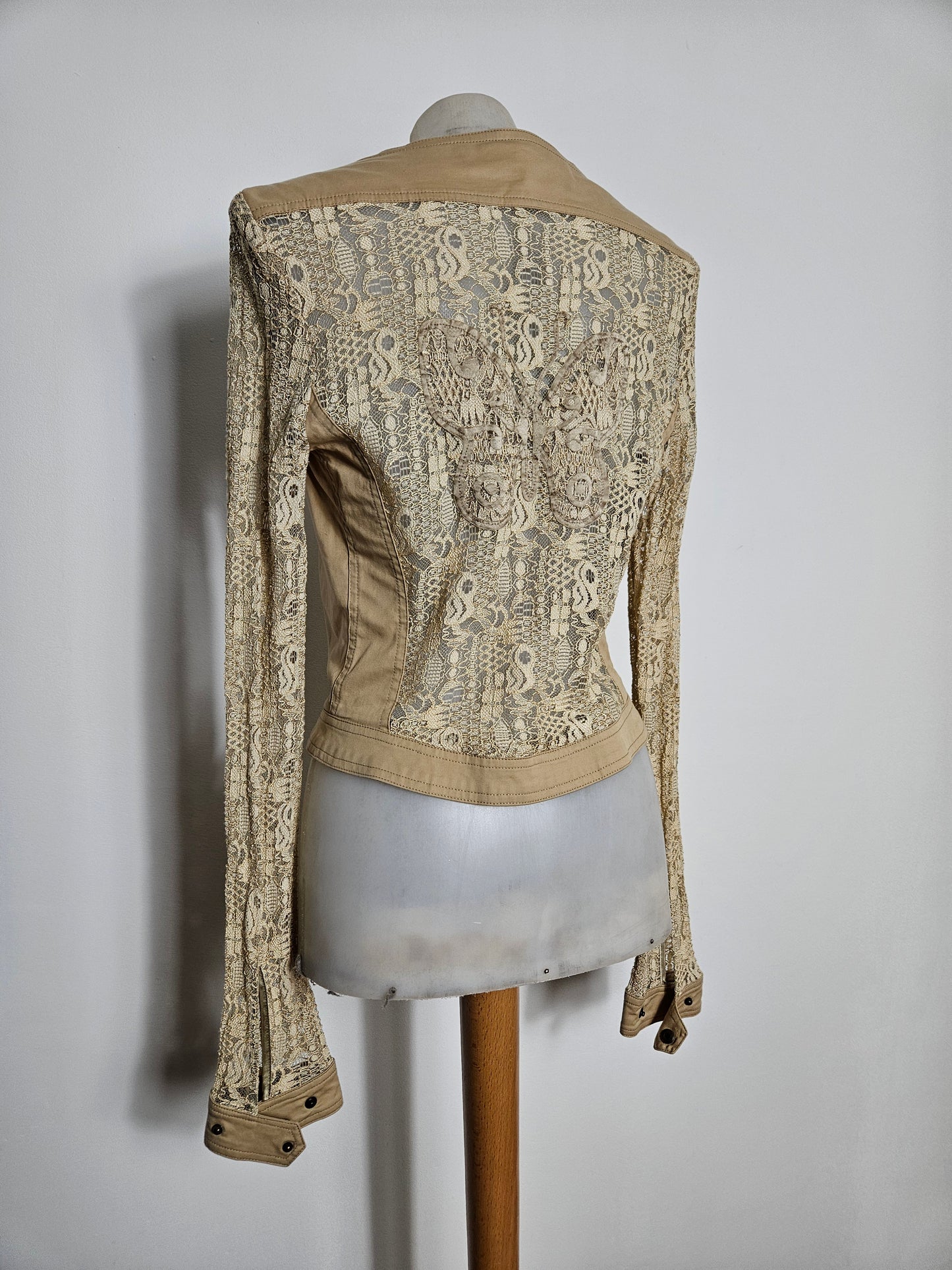 Haut à double zip dos dentelle