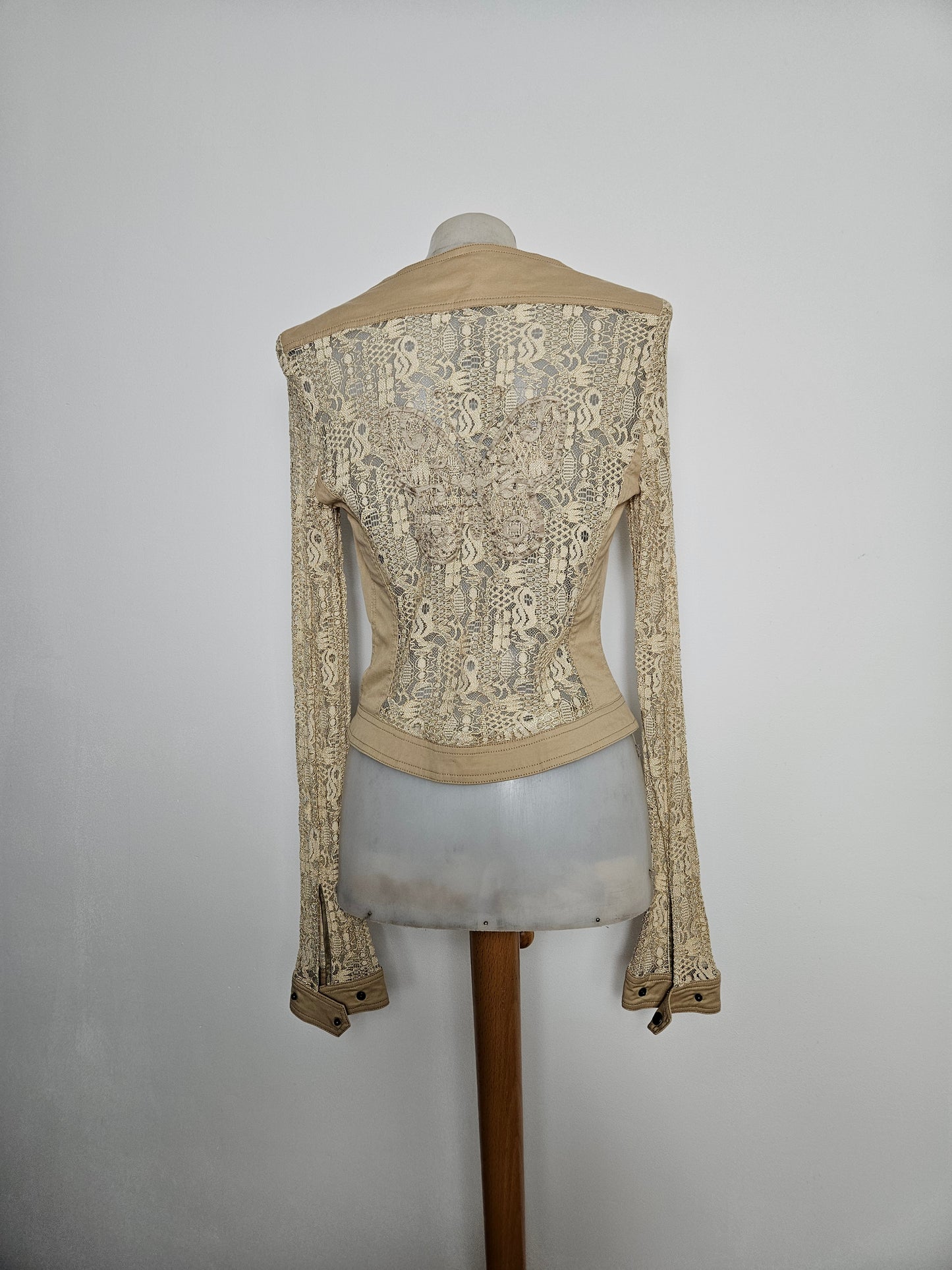 Haut à double zip dos dentelle