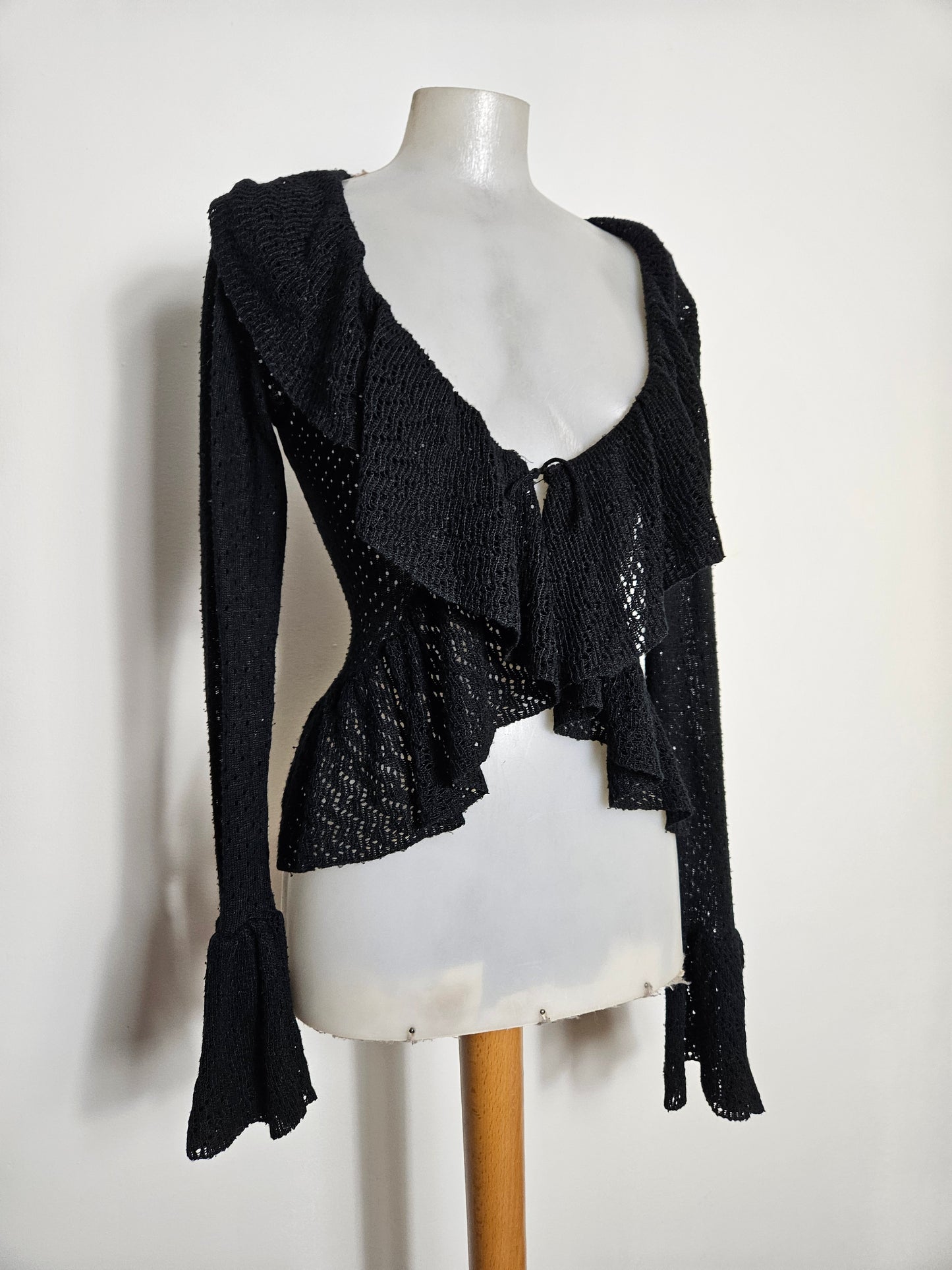 Cardigan en crochet noir