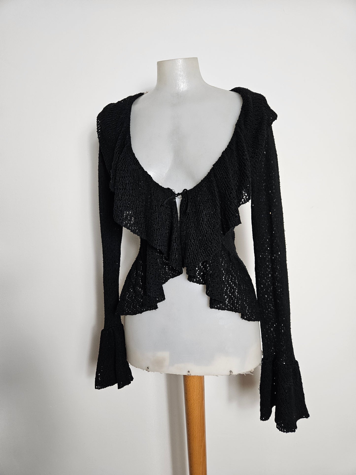 Cardigan en crochet noir