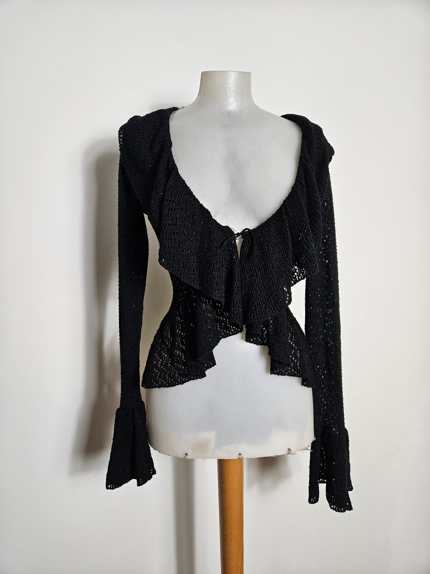Cardigan en crochet noir