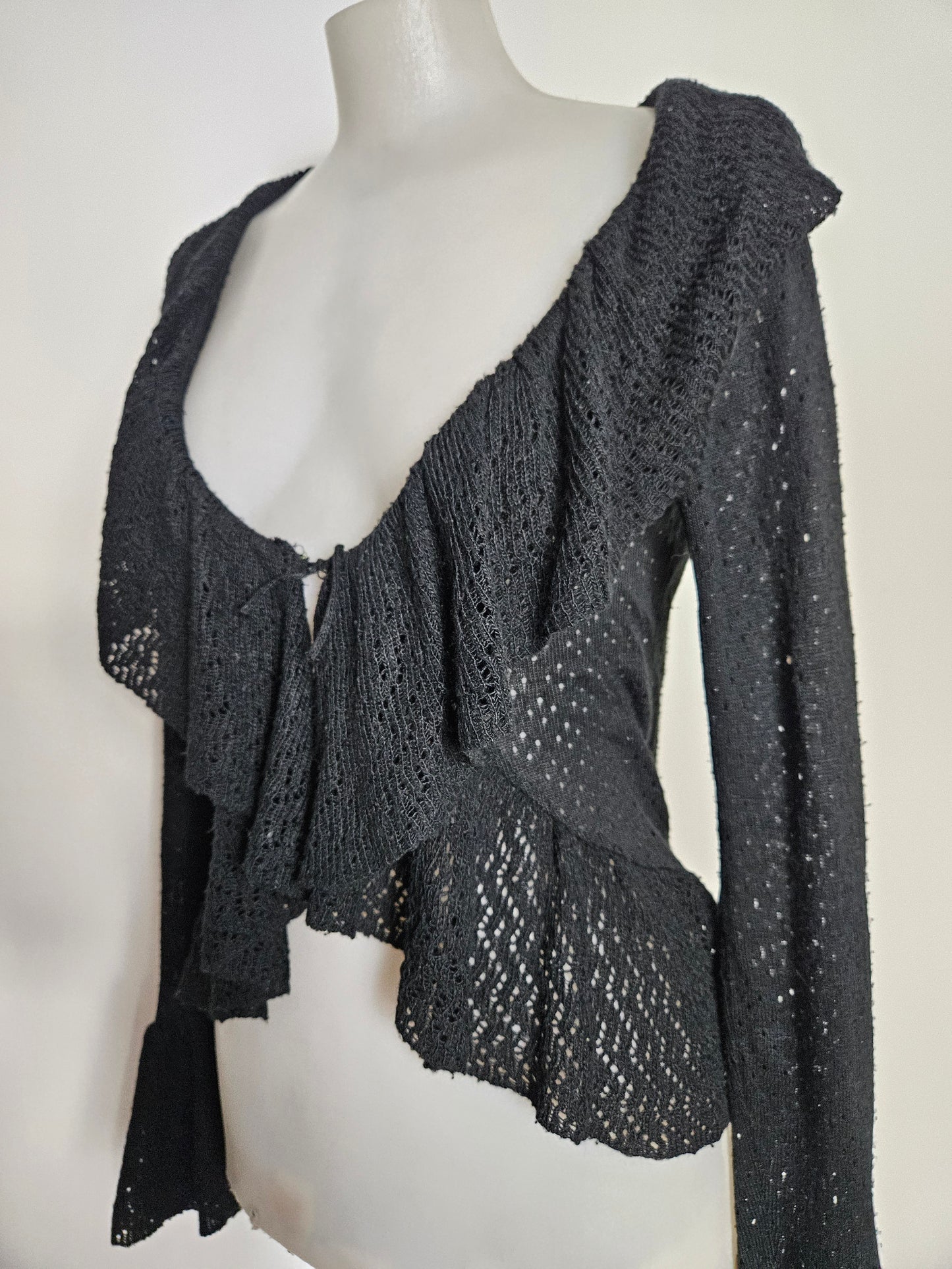 Cardigan en crochet noir