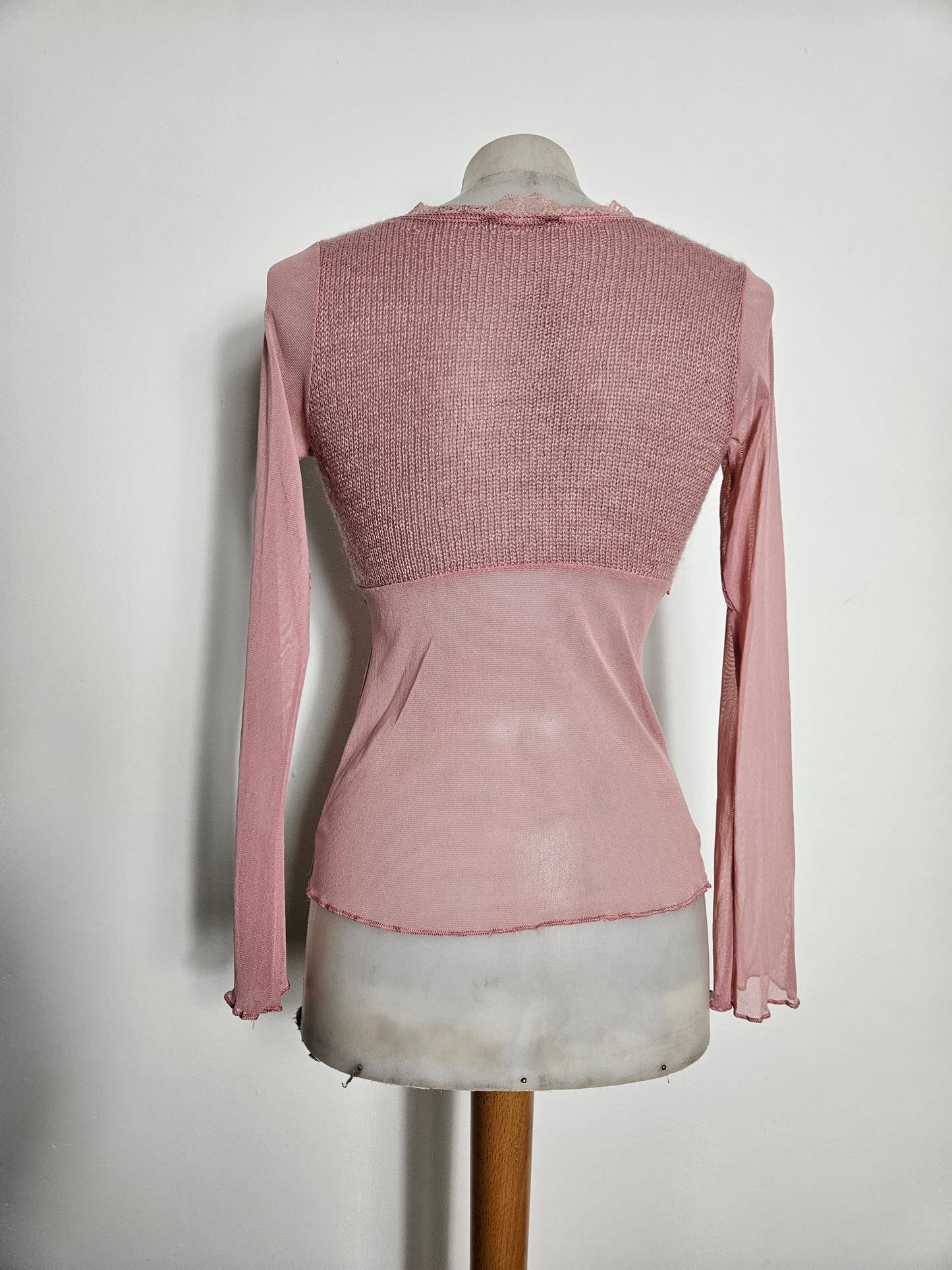 Haut en voile et ccrochet rose poudré