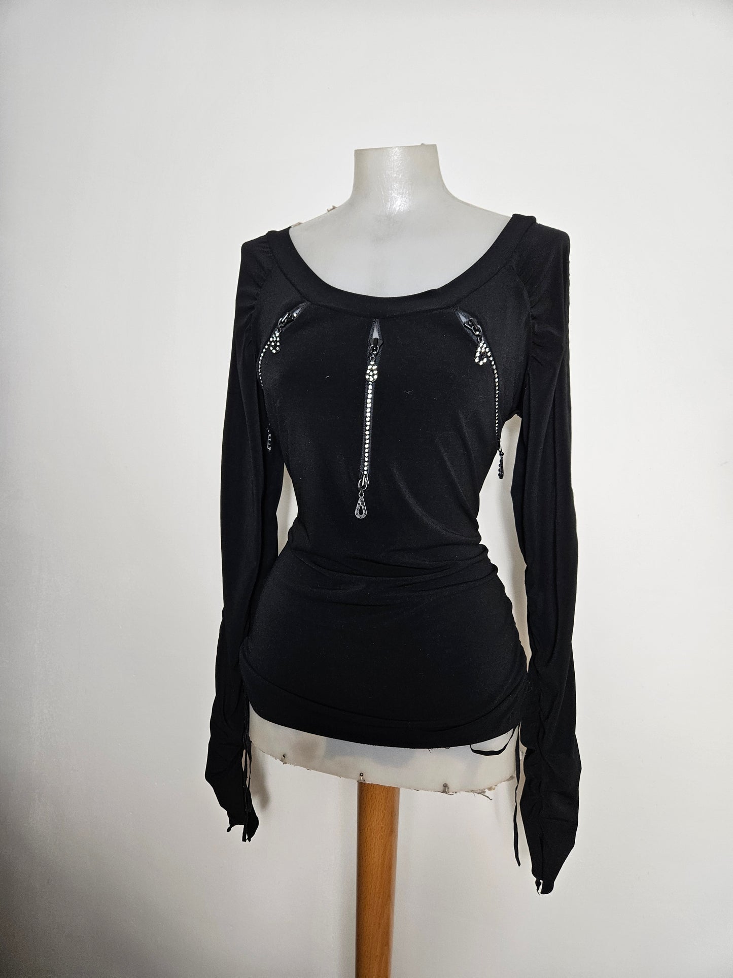 Haut plissé détails zip