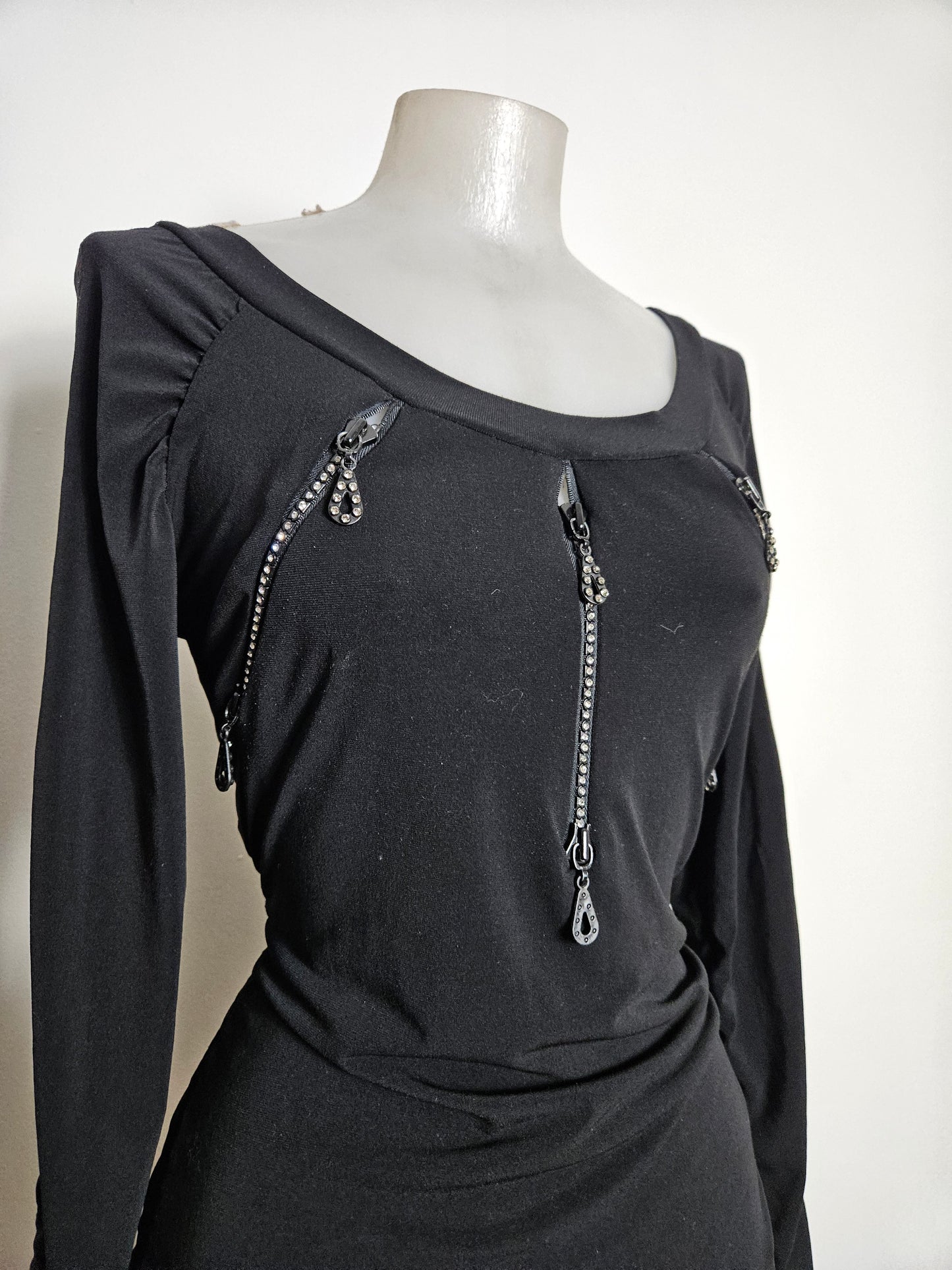 Haut plissé détails zip