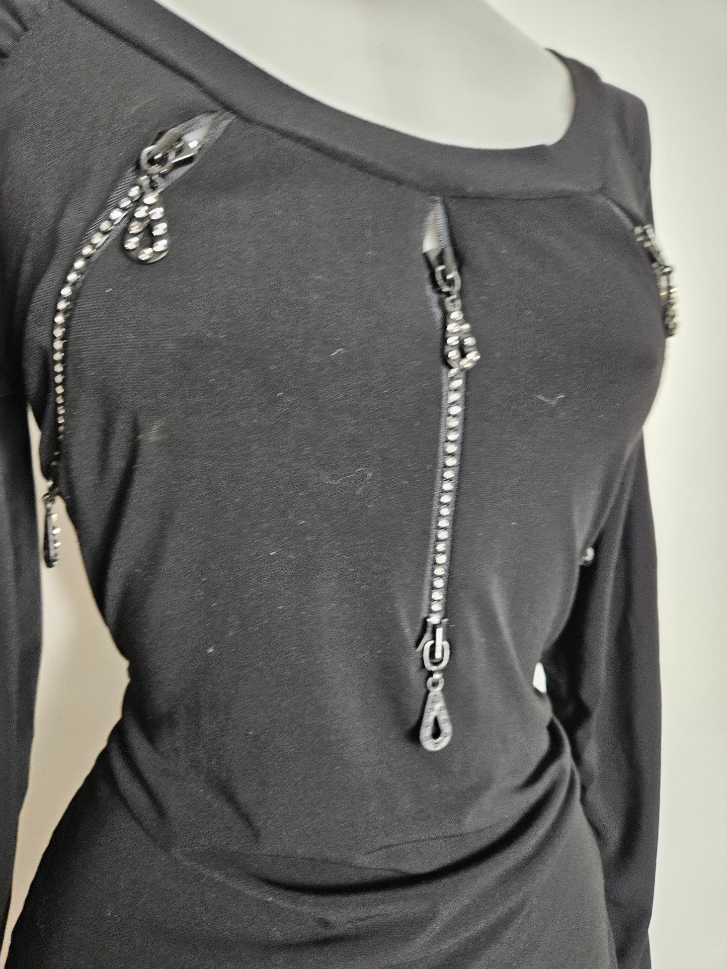 Haut plissé détails zip