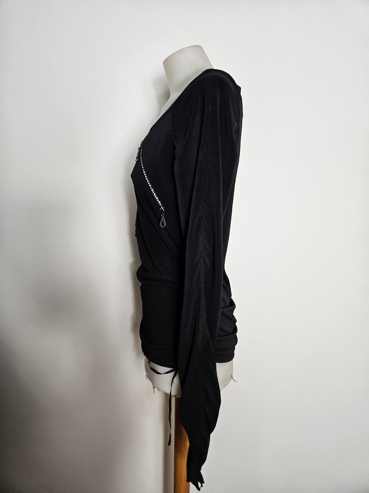 Haut plissé détails zip