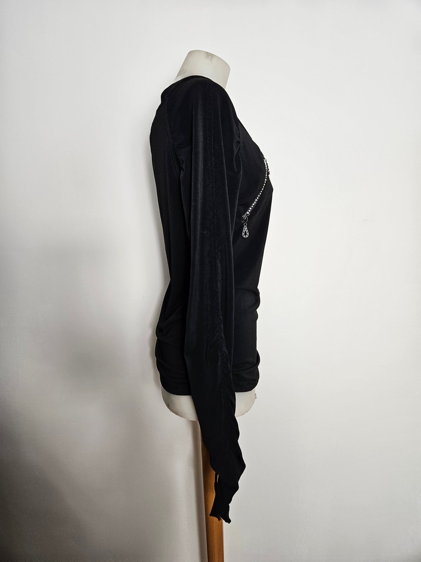 Haut plissé détails zip