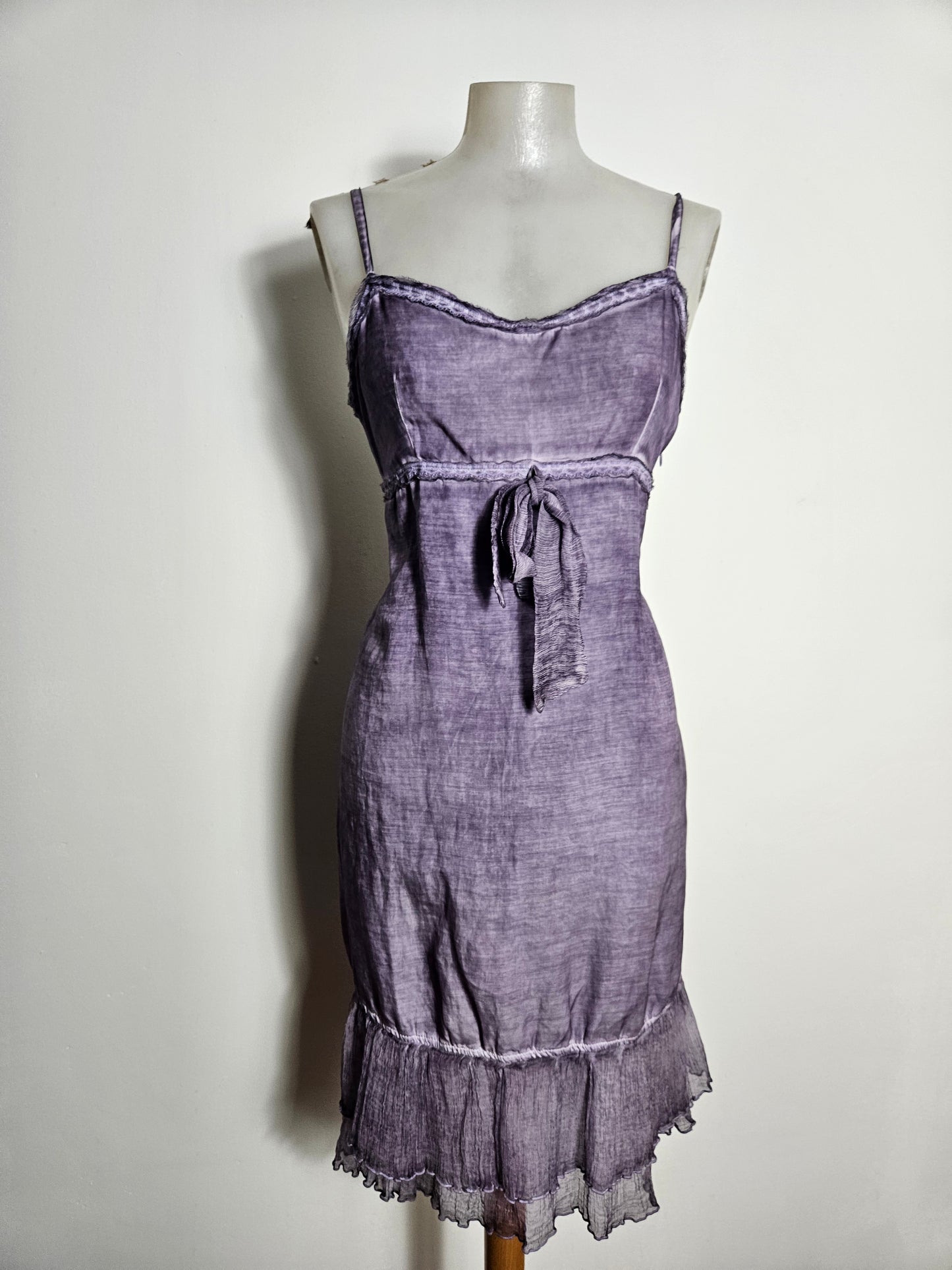 Robe violette coton et soie