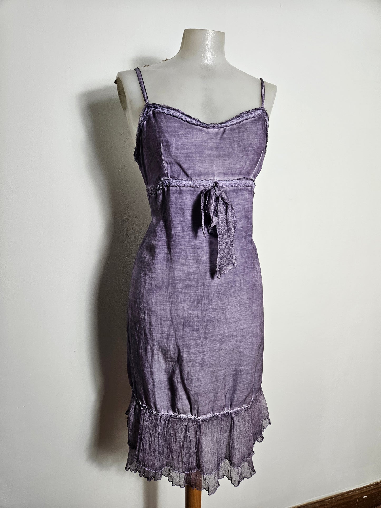 Robe violette coton et soie