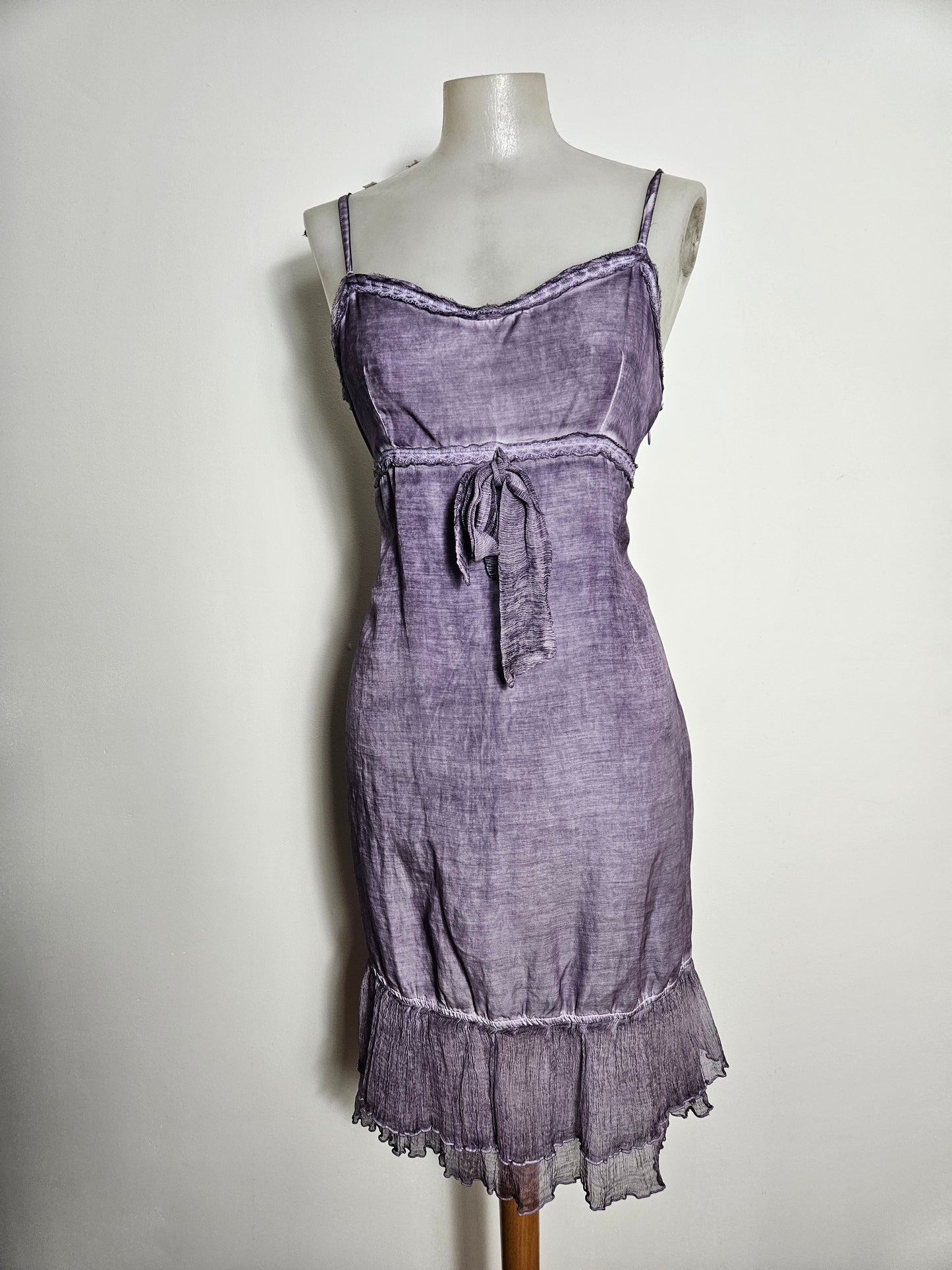 Robe violette coton et soie