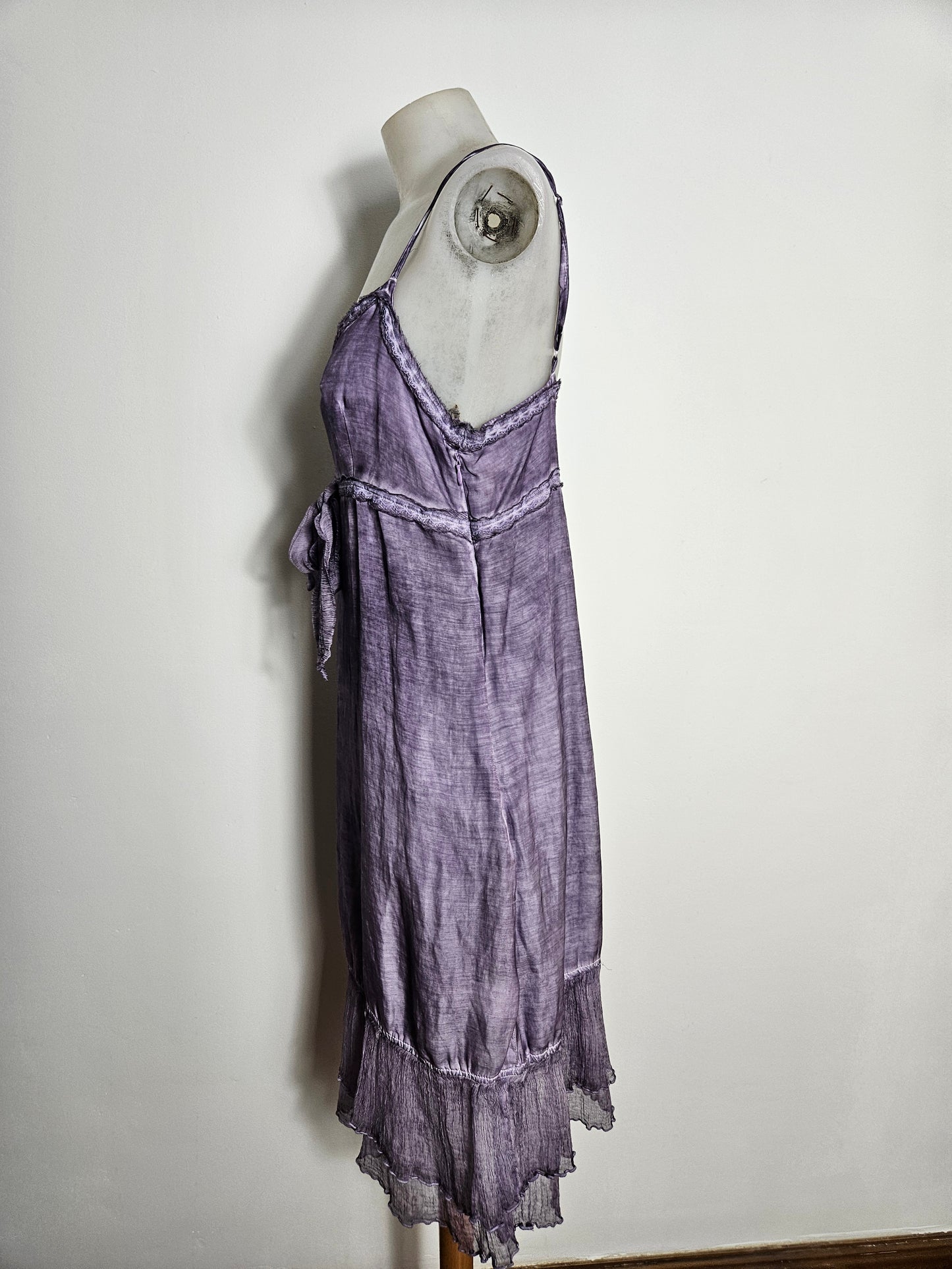 Robe violette coton et soie