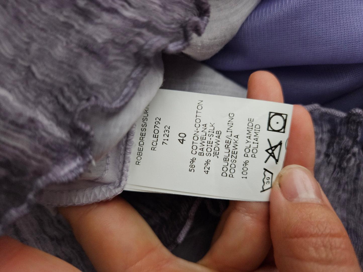 Robe violette coton et soie