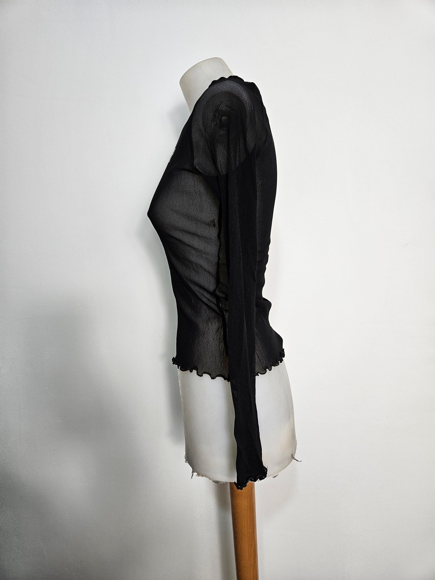 Haut en voile inscription en strass