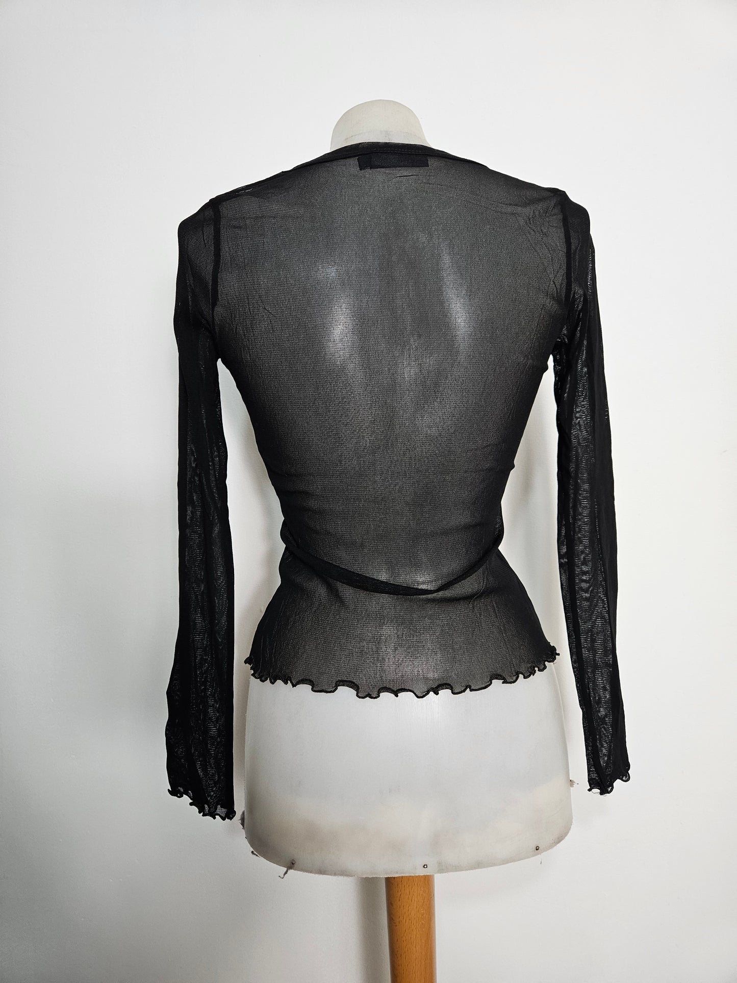 Haut en voile inscription en strass