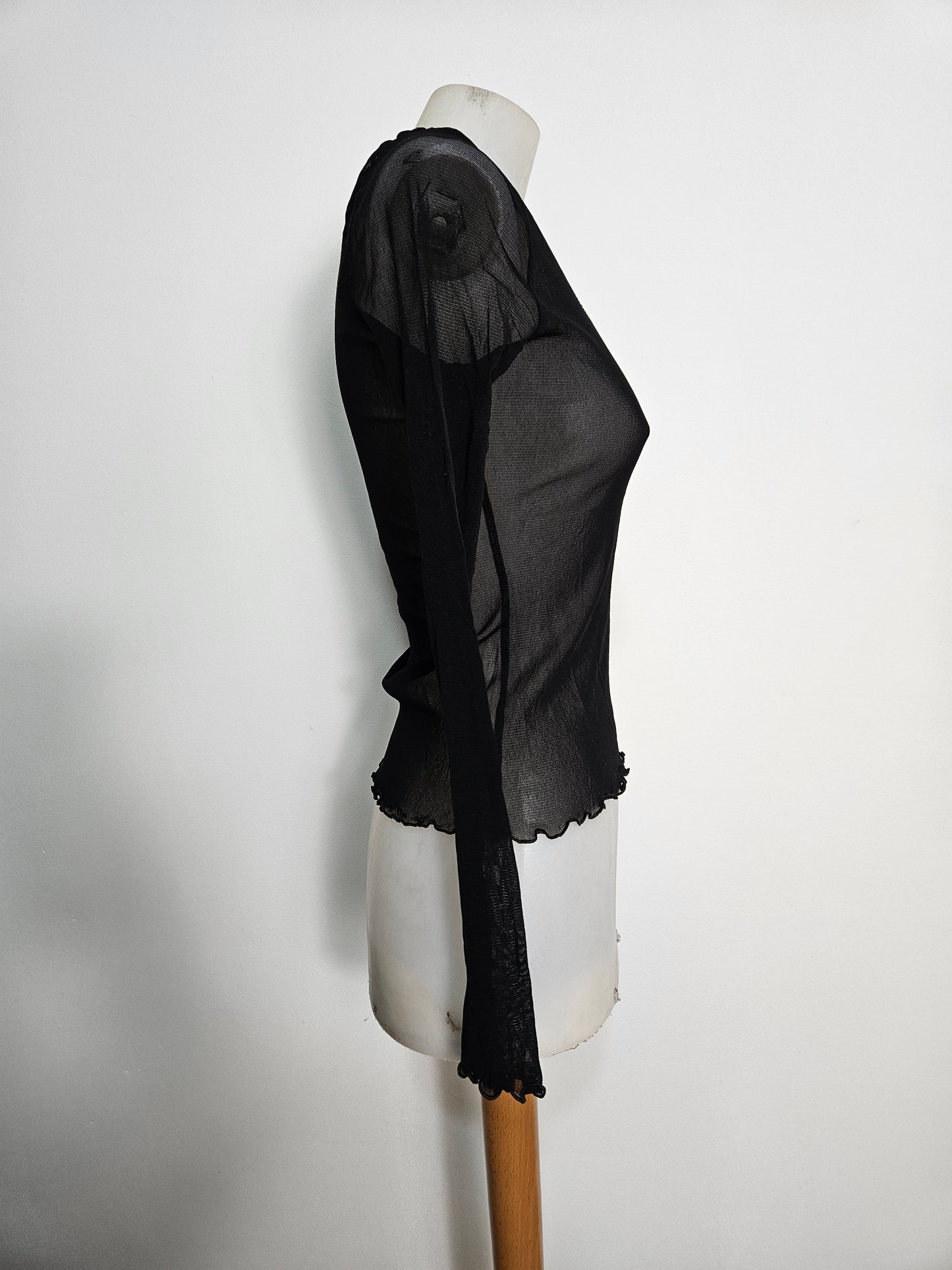 Haut en voile inscription en strass