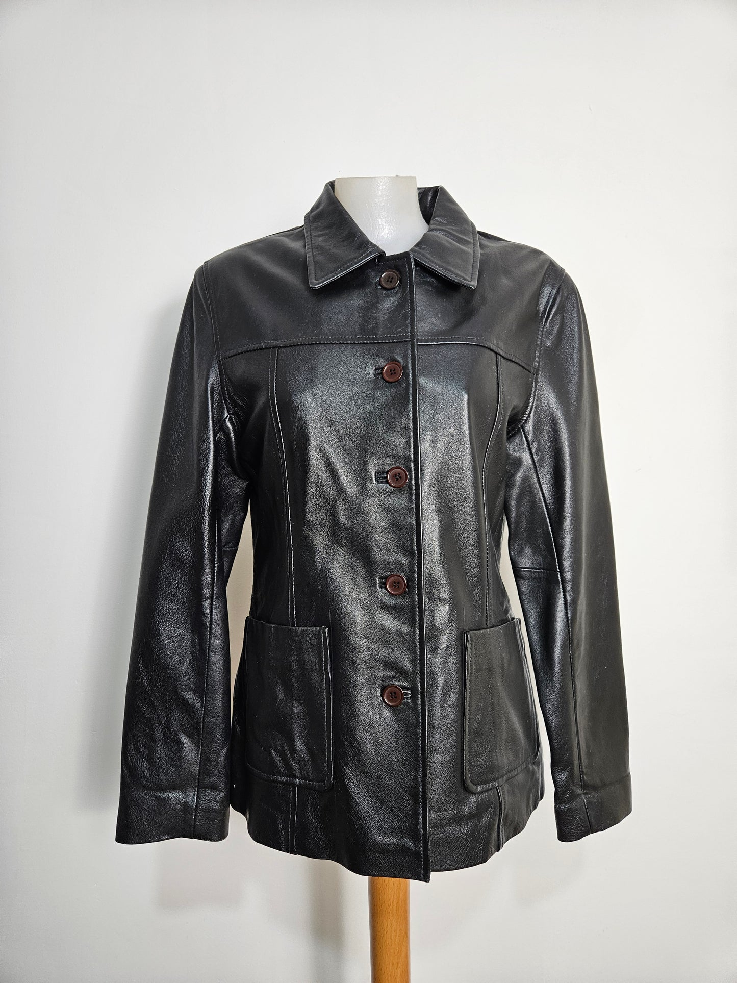 Veste en cuir noire