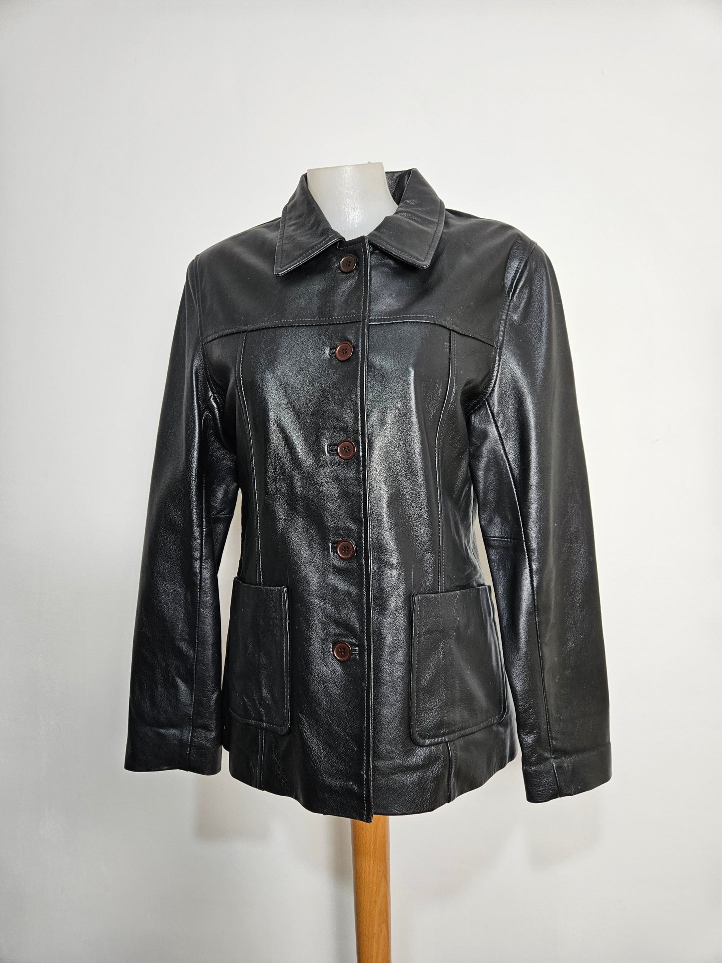 Veste en cuir noire