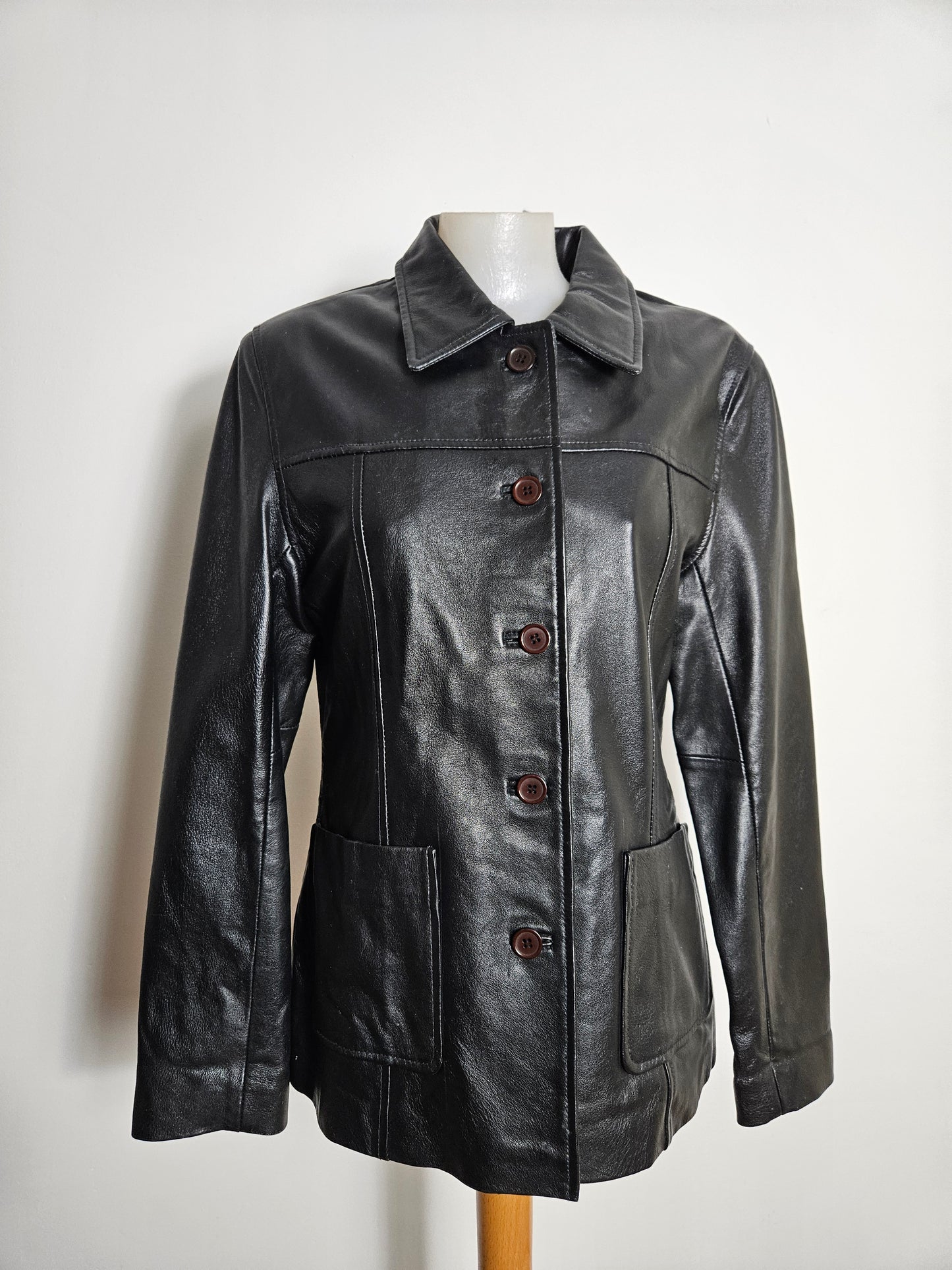 Veste en cuir noire