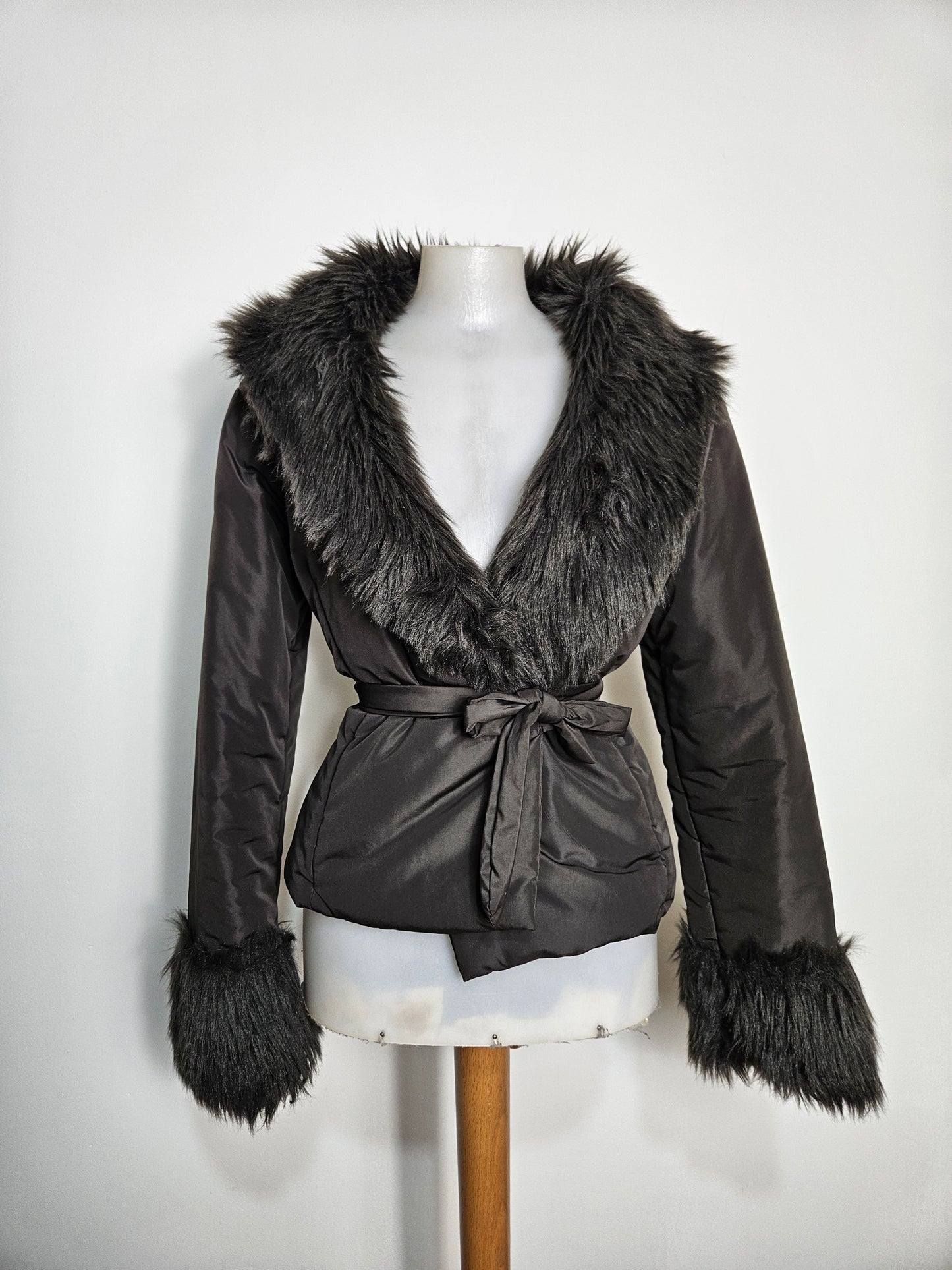 Manteau marron col fausse fourrure