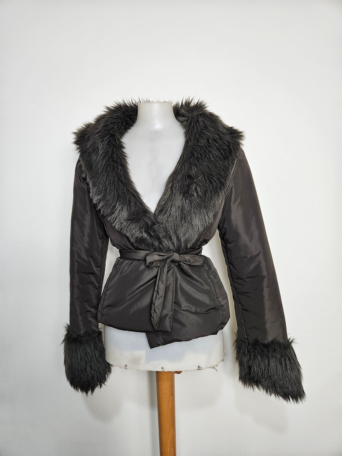 Manteau marron col fausse fourrure