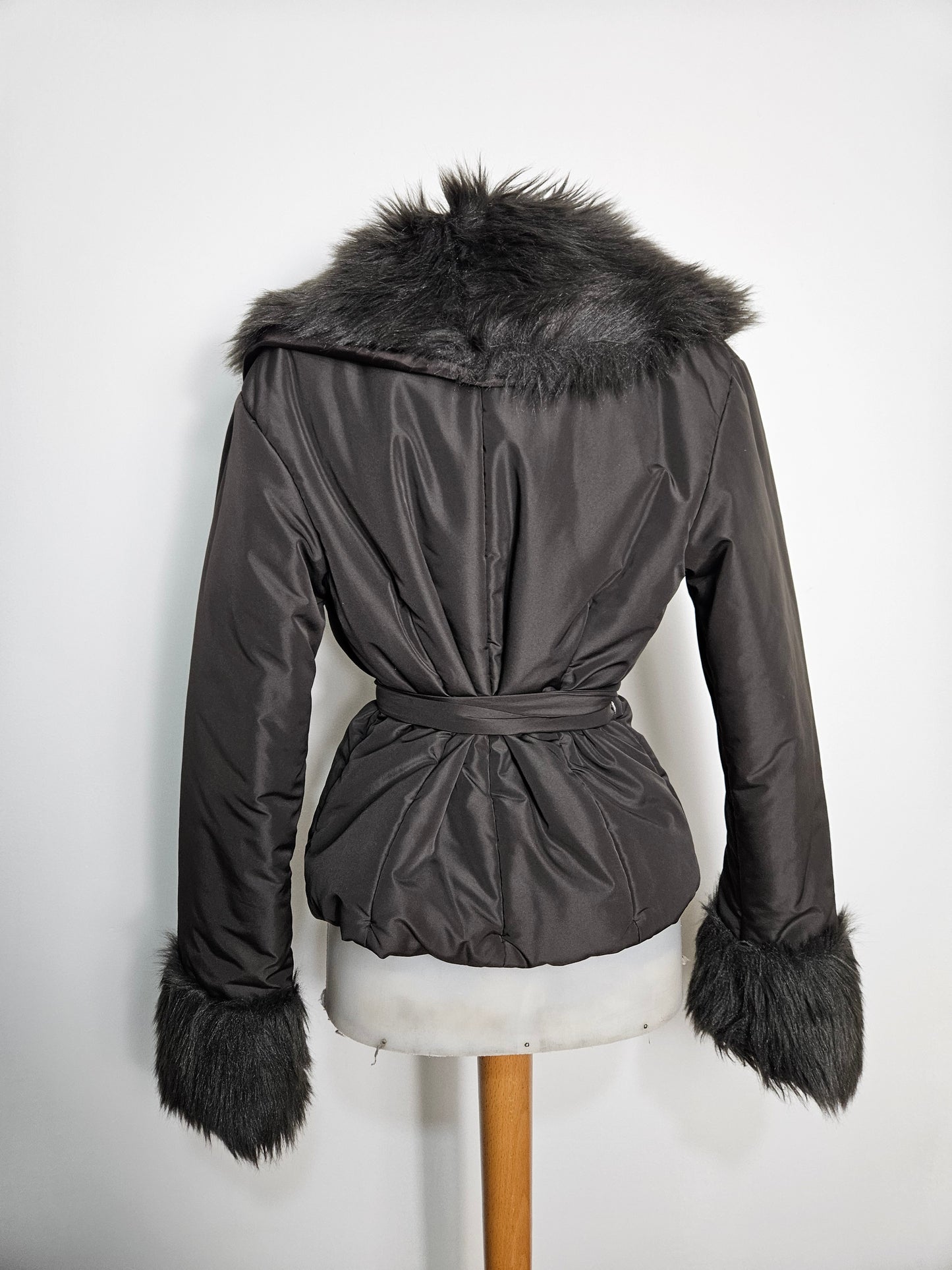 Manteau marron col fausse fourrure