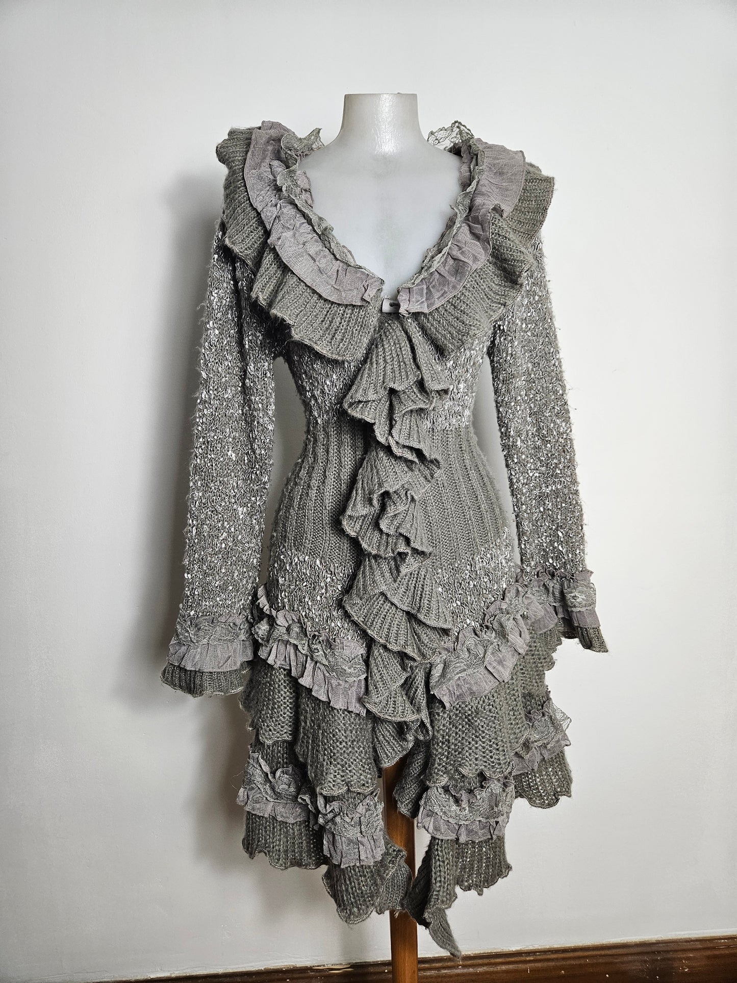 Maxi cardigan à volants