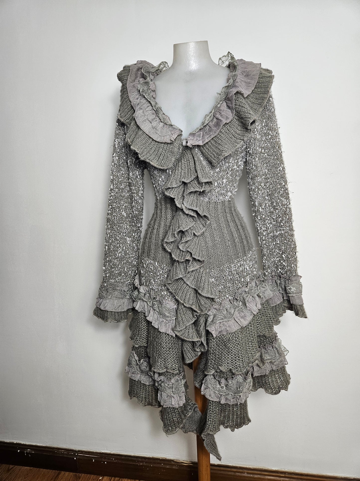 Maxi cardigan à volants