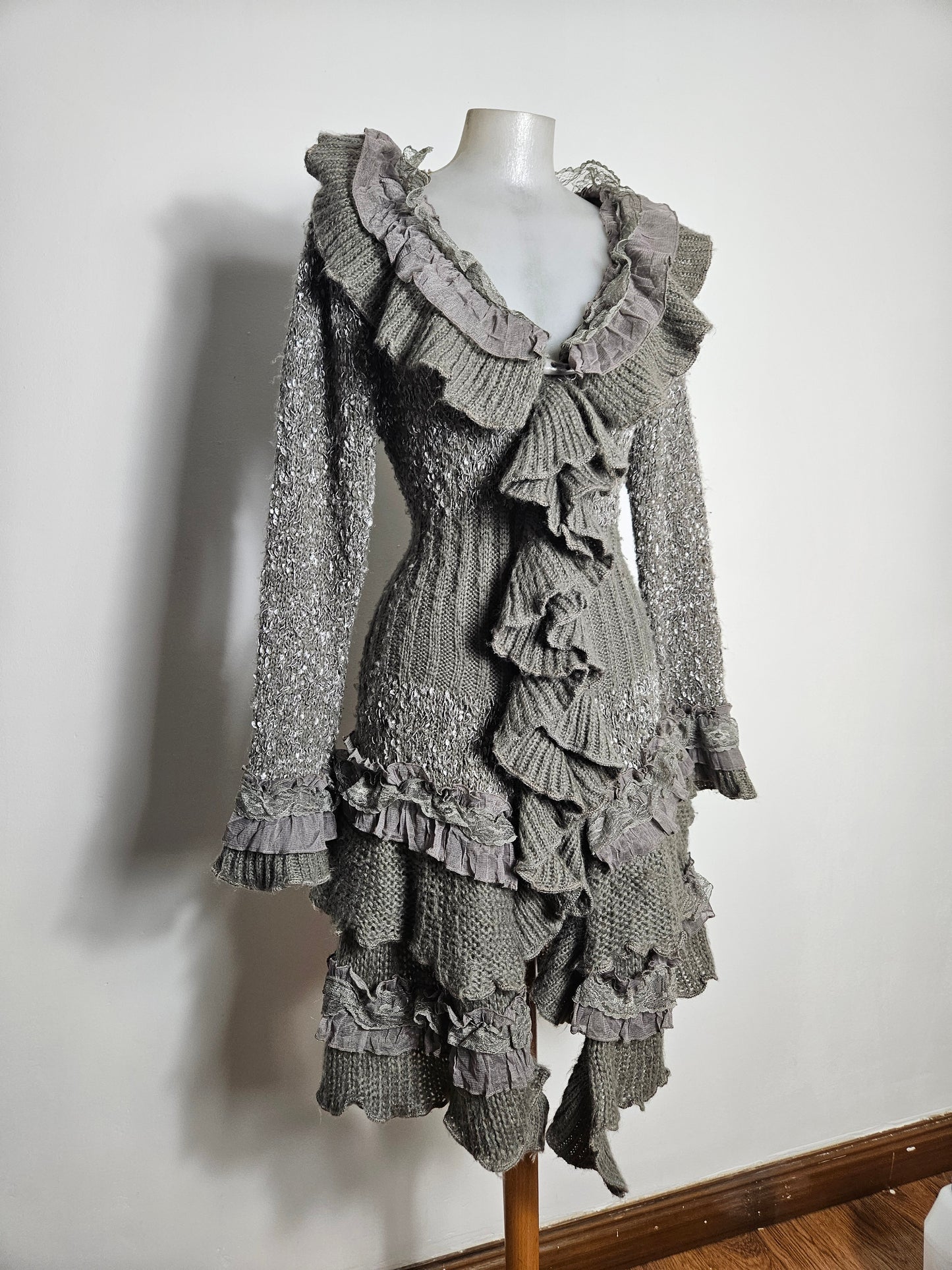 Maxi cardigan à volants