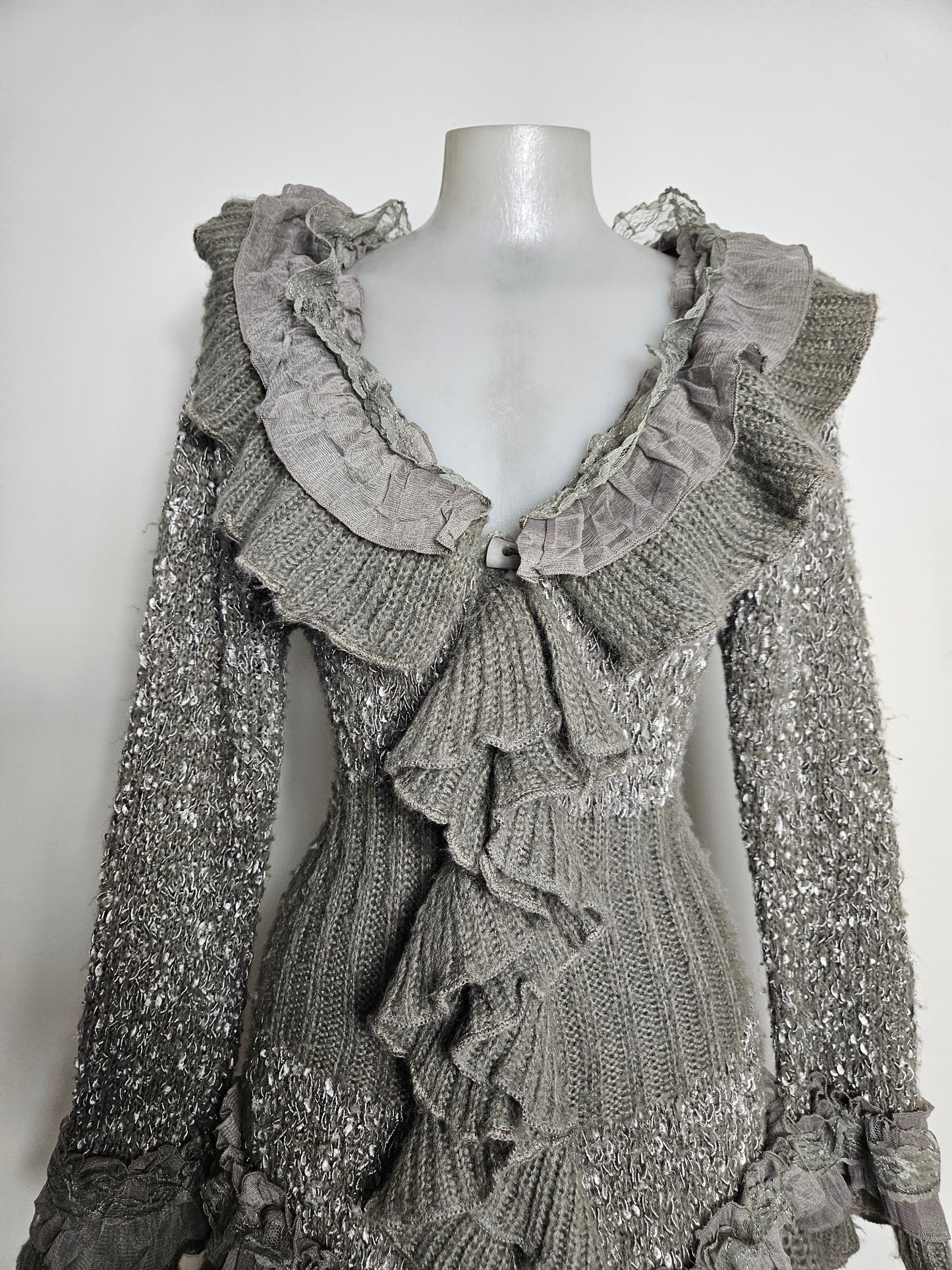 Maxi cardigan à volants