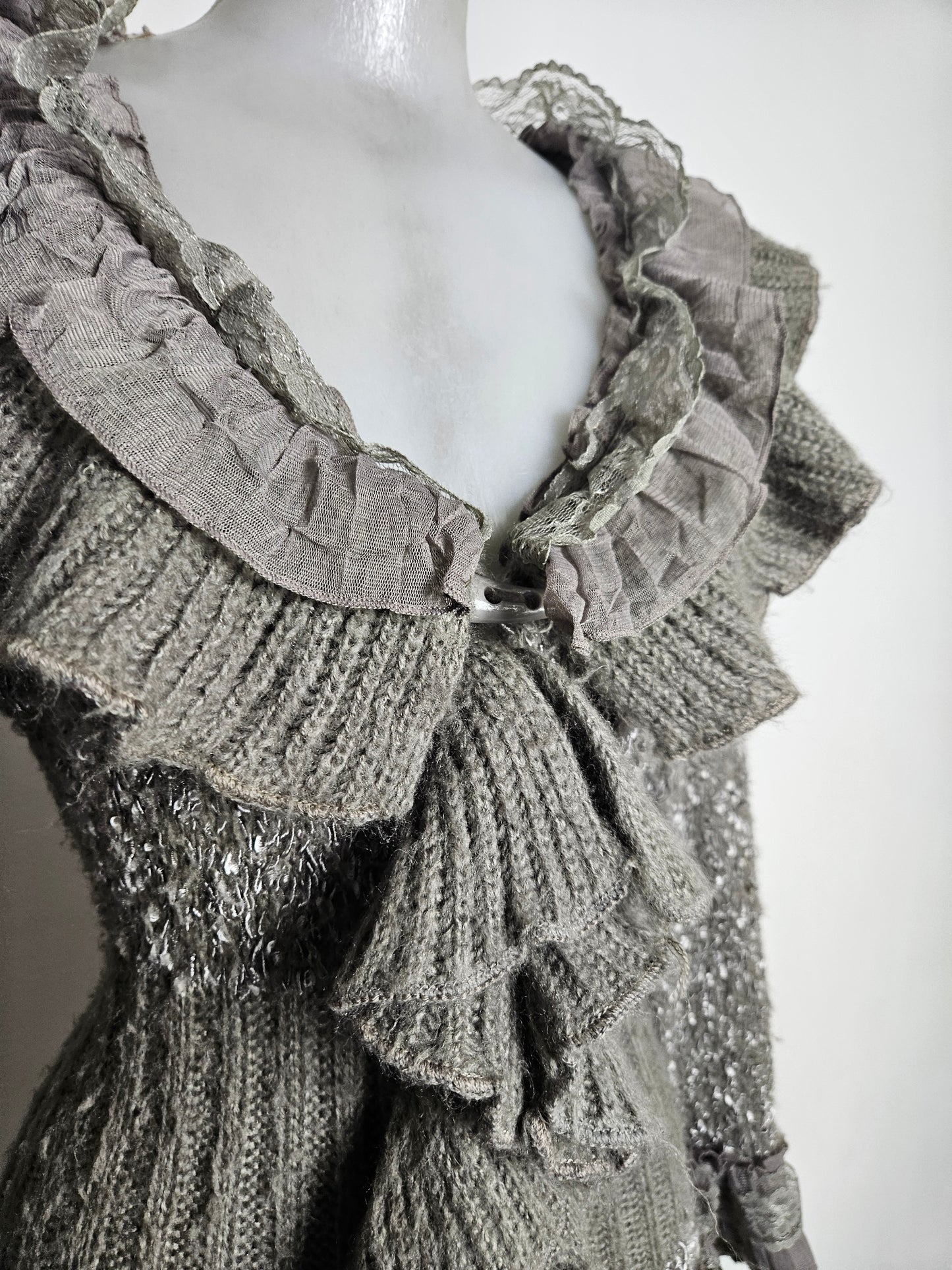 Maxi cardigan à volants