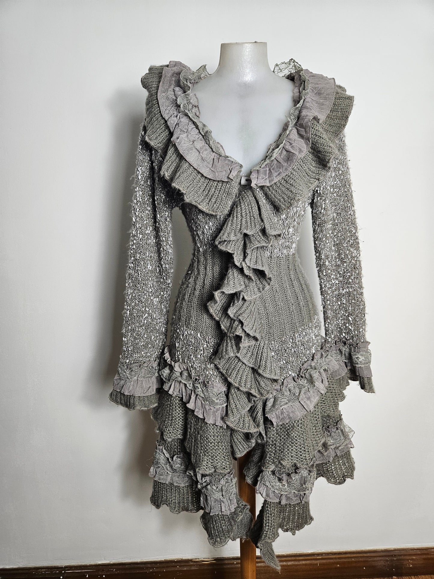 Maxi cardigan à volants