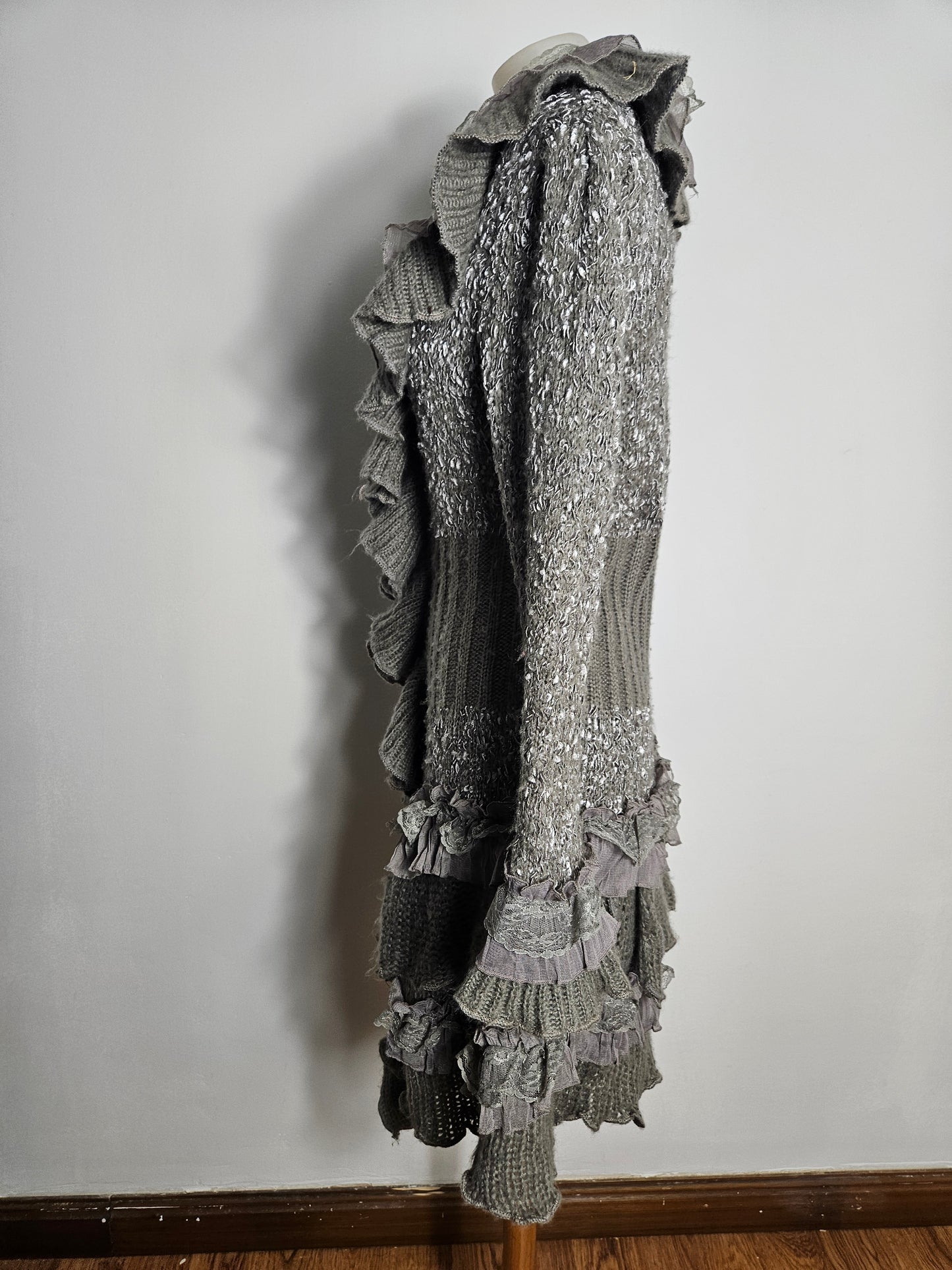 Maxi cardigan à volants