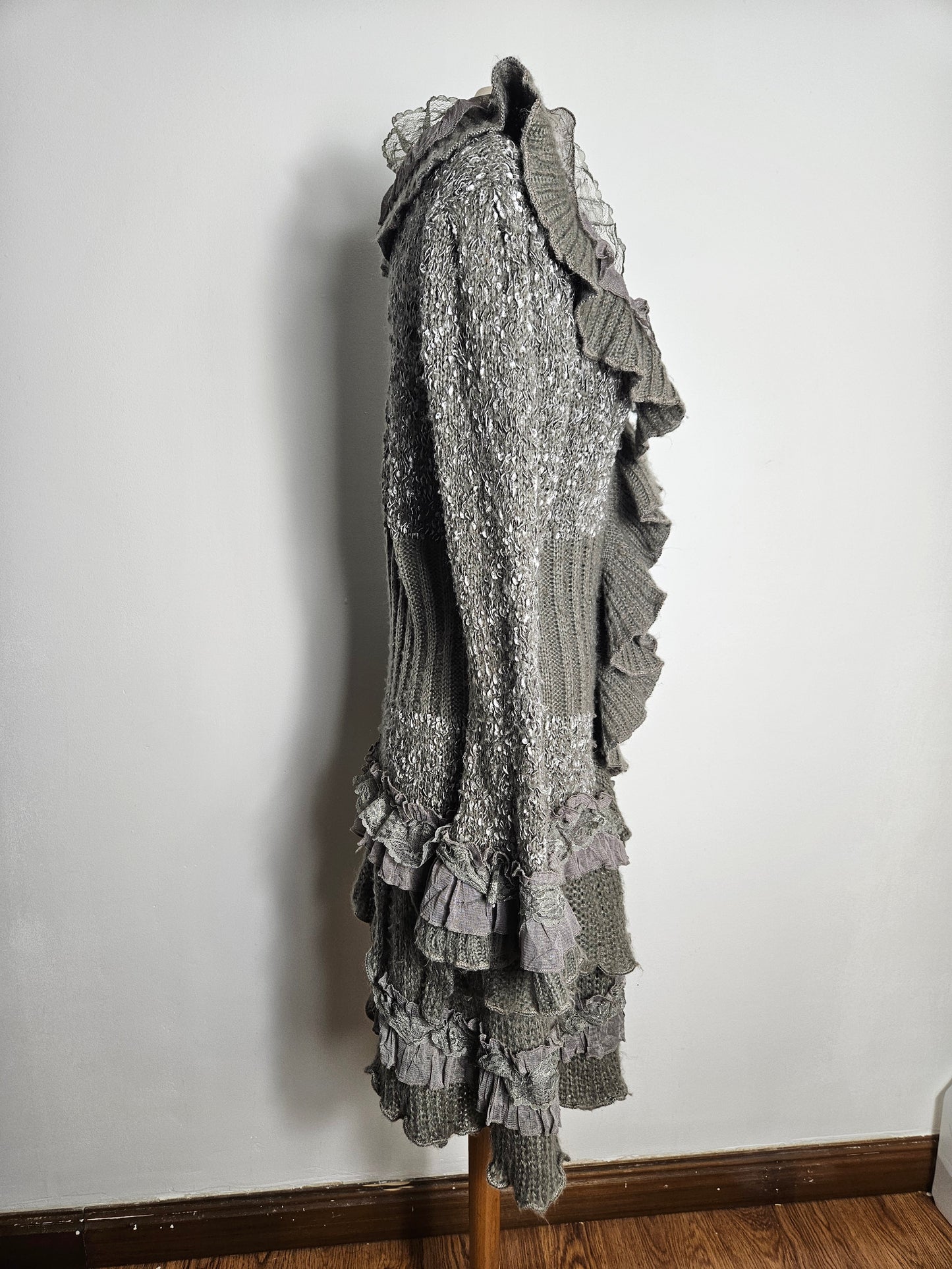 Maxi cardigan à volants