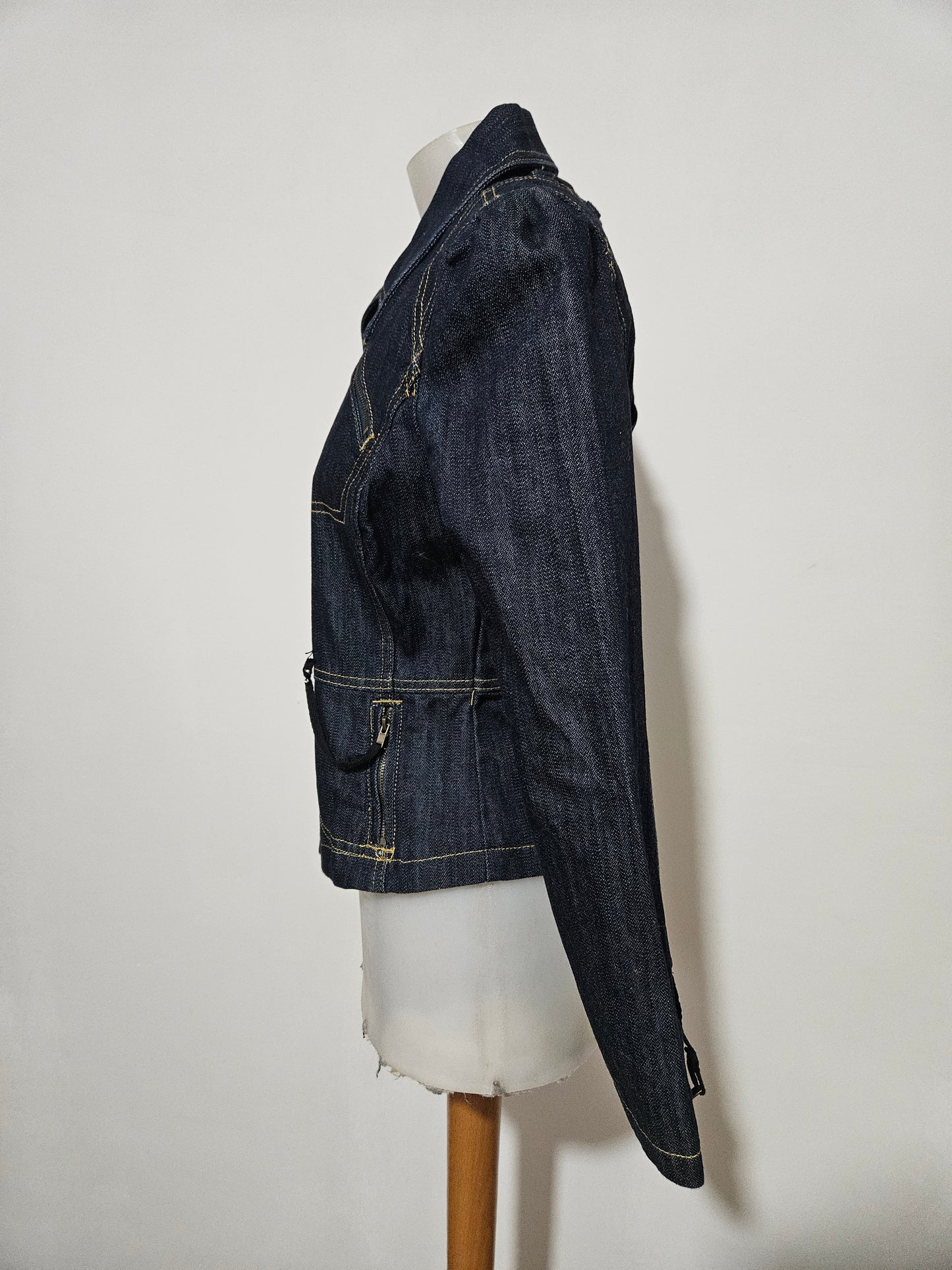 Veste en denim dos lacé