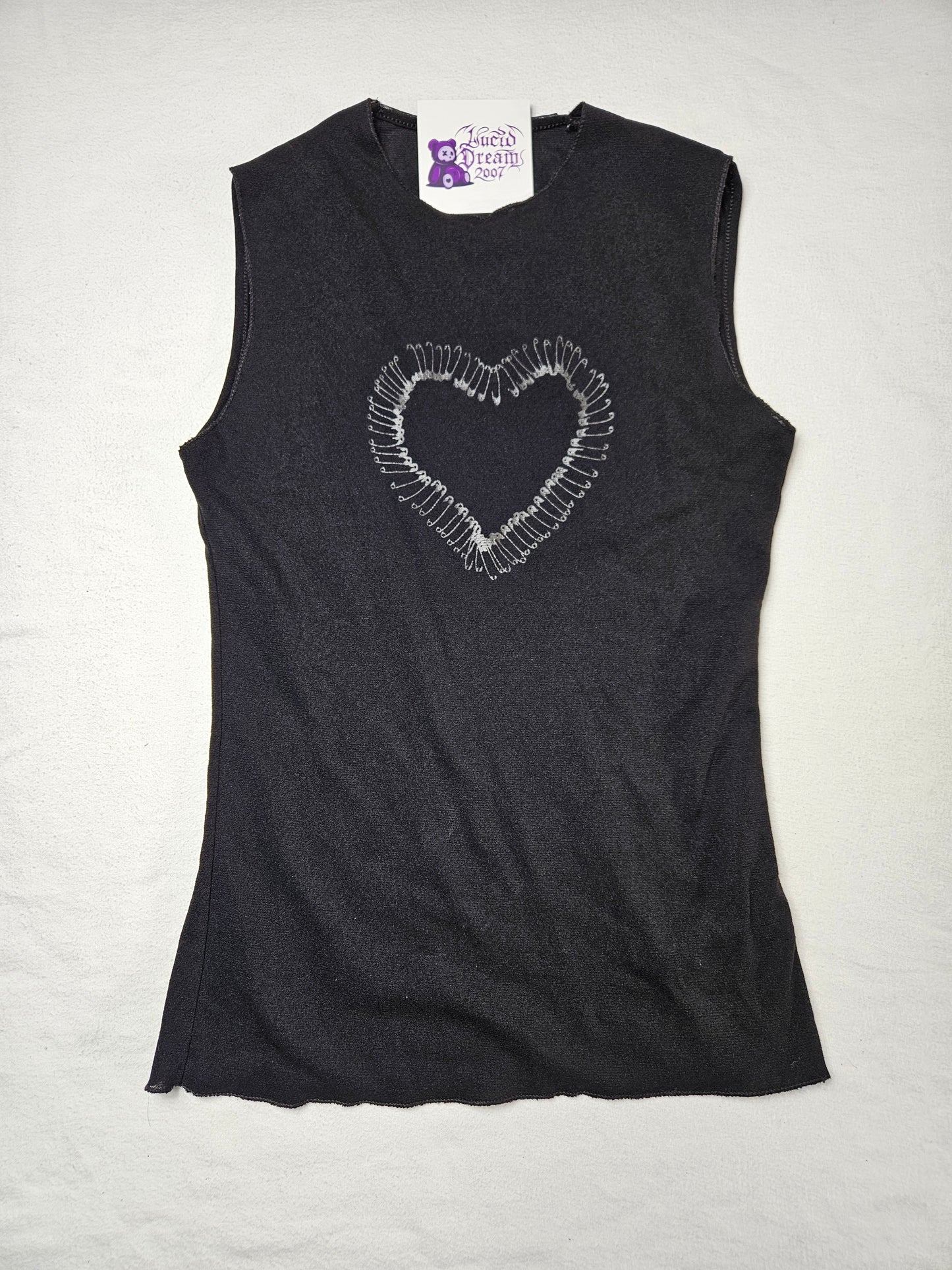 Haut en mesh motif coeur