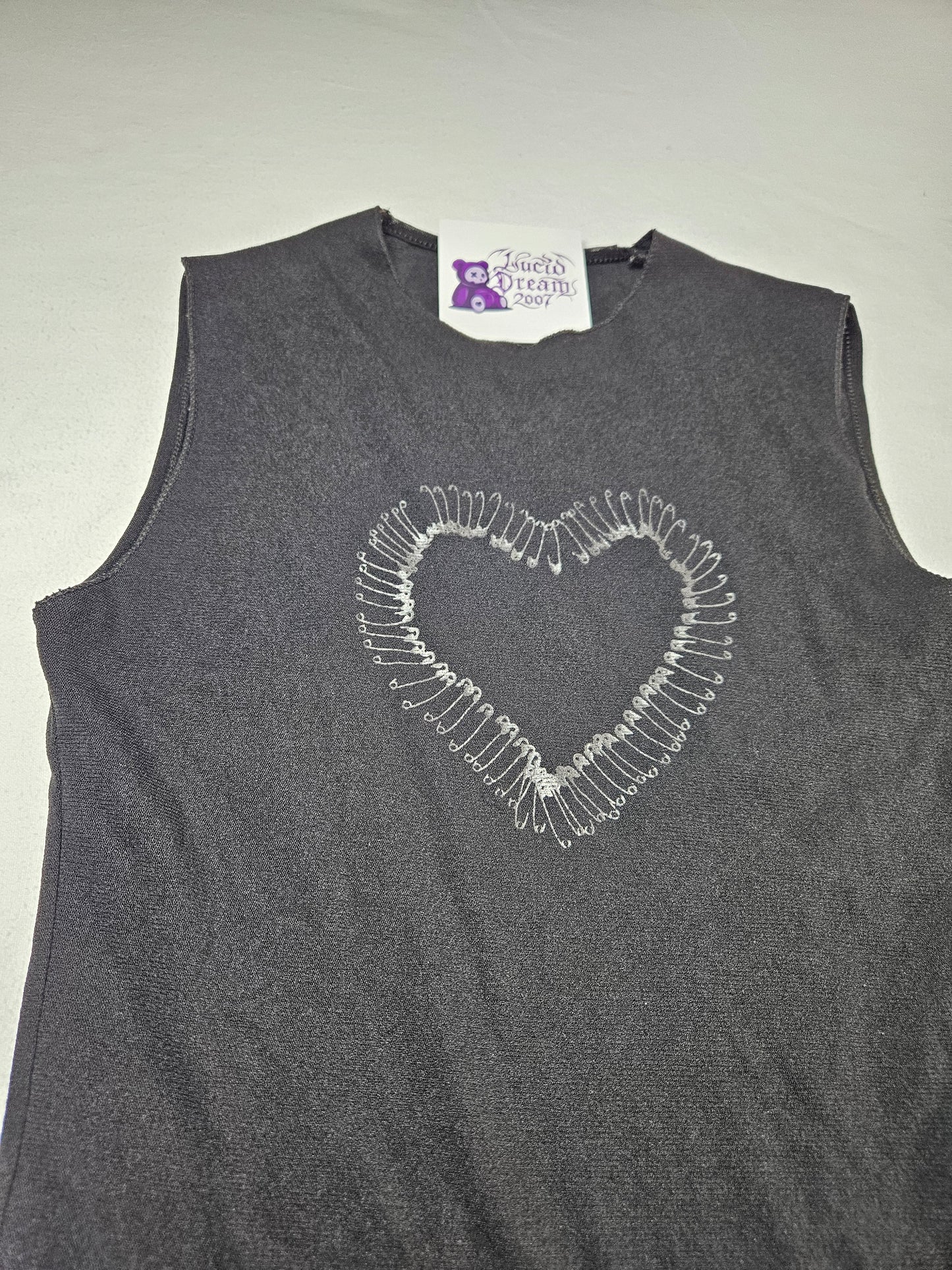 Haut en mesh motif coeur