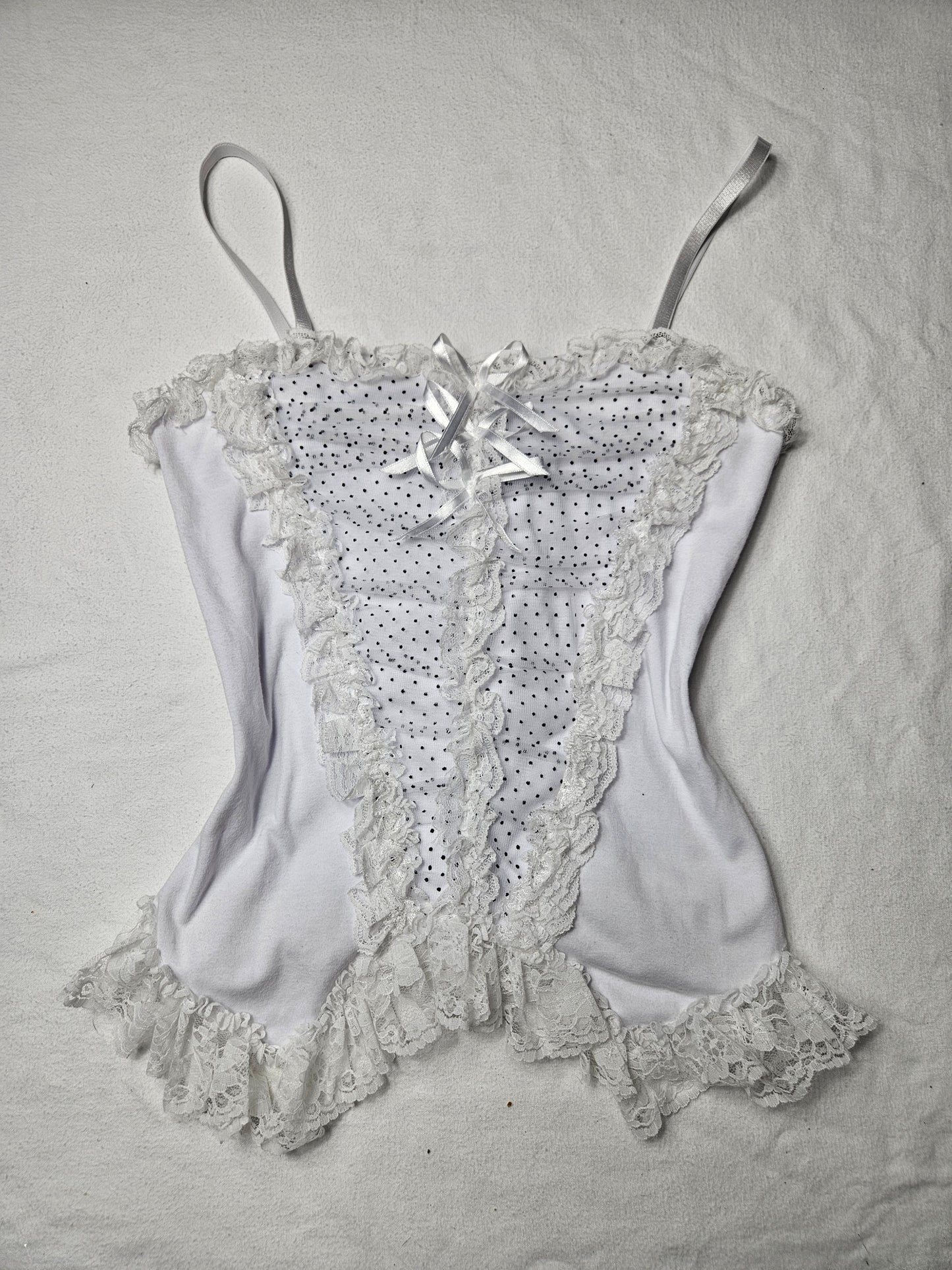 Haut aysmétrique dentelle et noeud