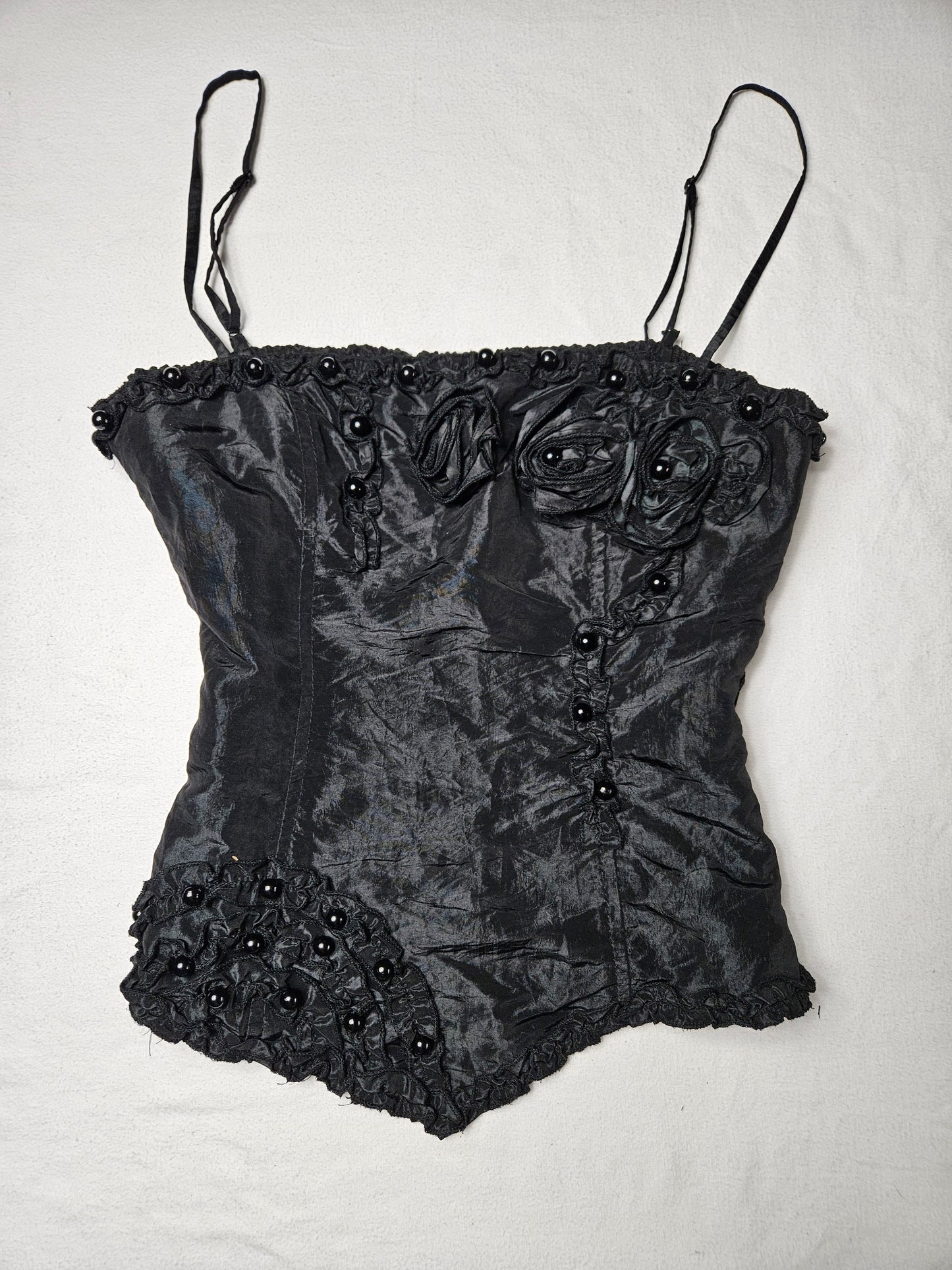 Bustier satiné noir
