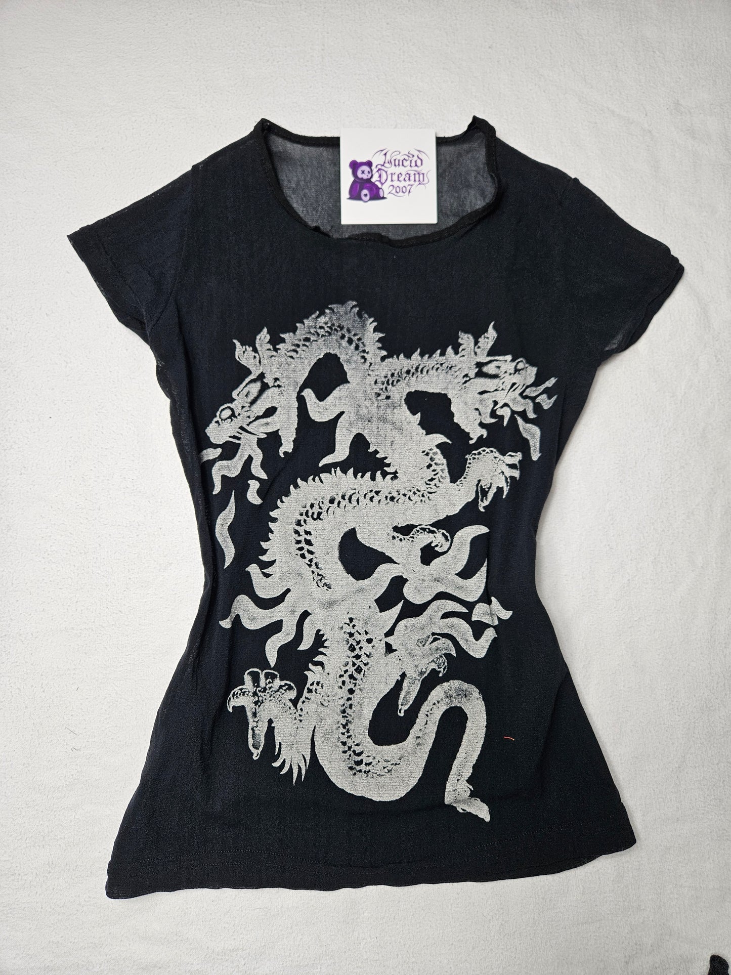 Haut en voile motif dragon