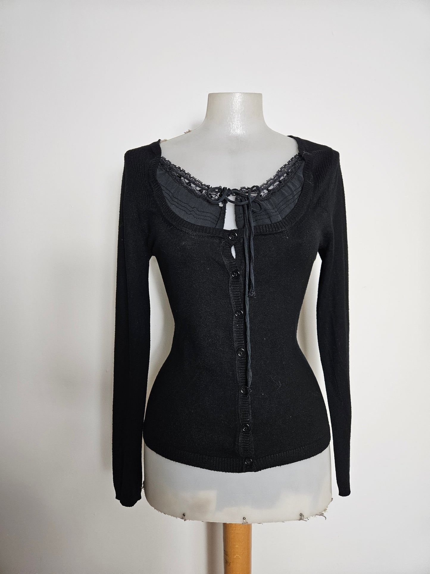 Haut noir maille fine