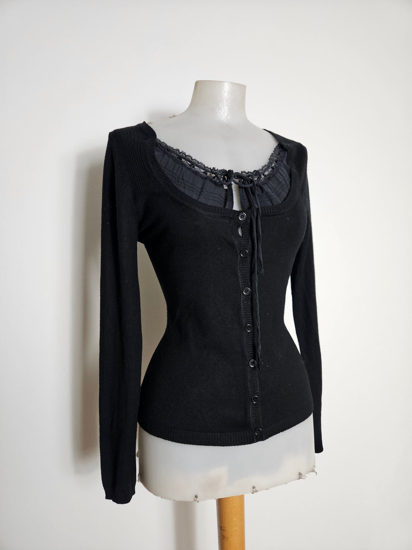 Haut noir maille fine