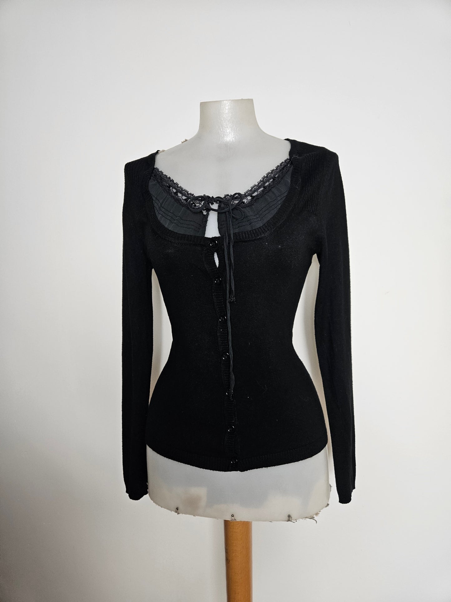 Haut noir maille fine