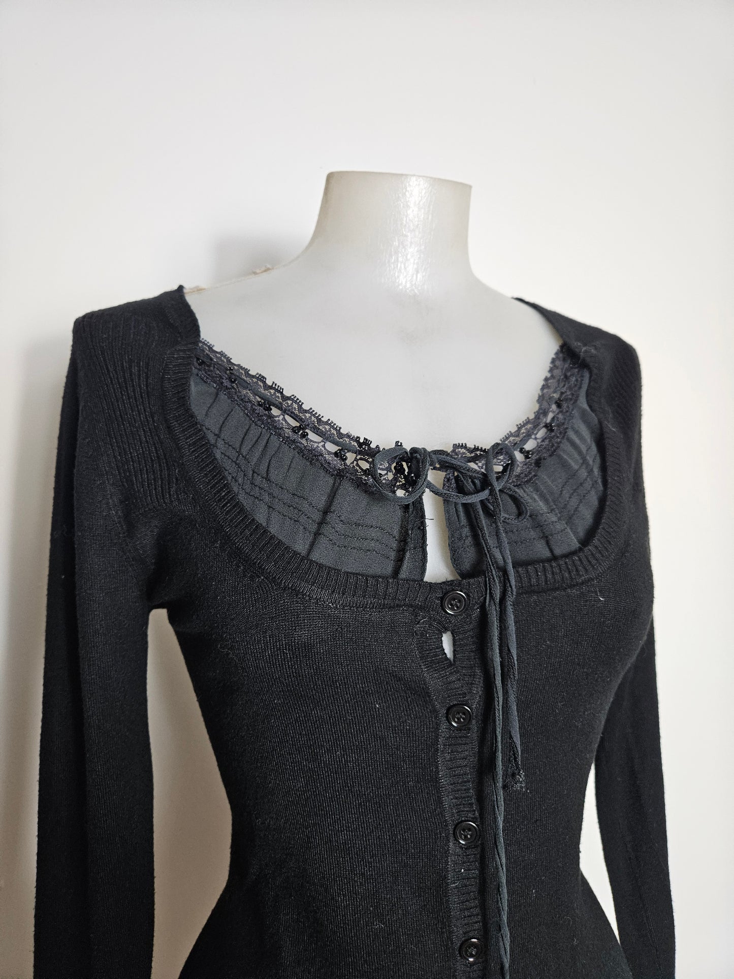 Haut noir maille fine