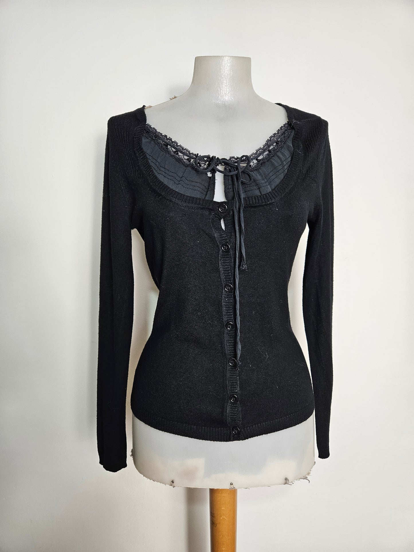 Haut noir maille fine