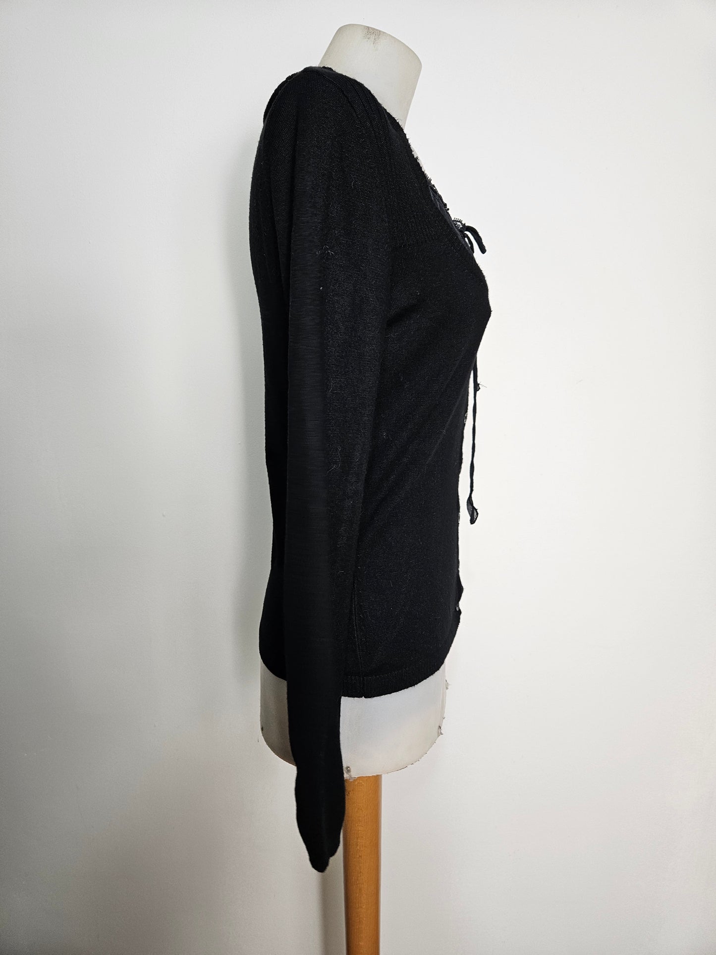 Haut noir maille fine