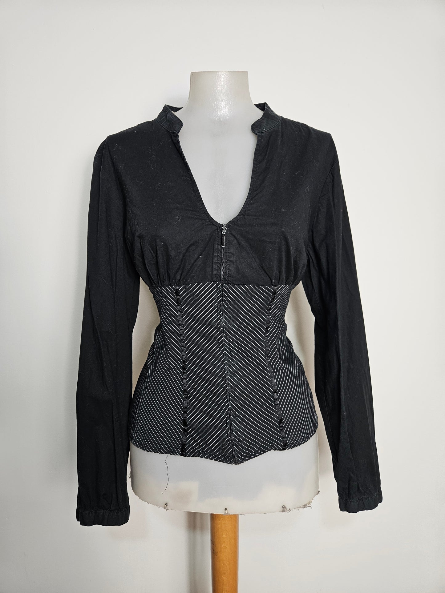 Chemise rayée dos lacé