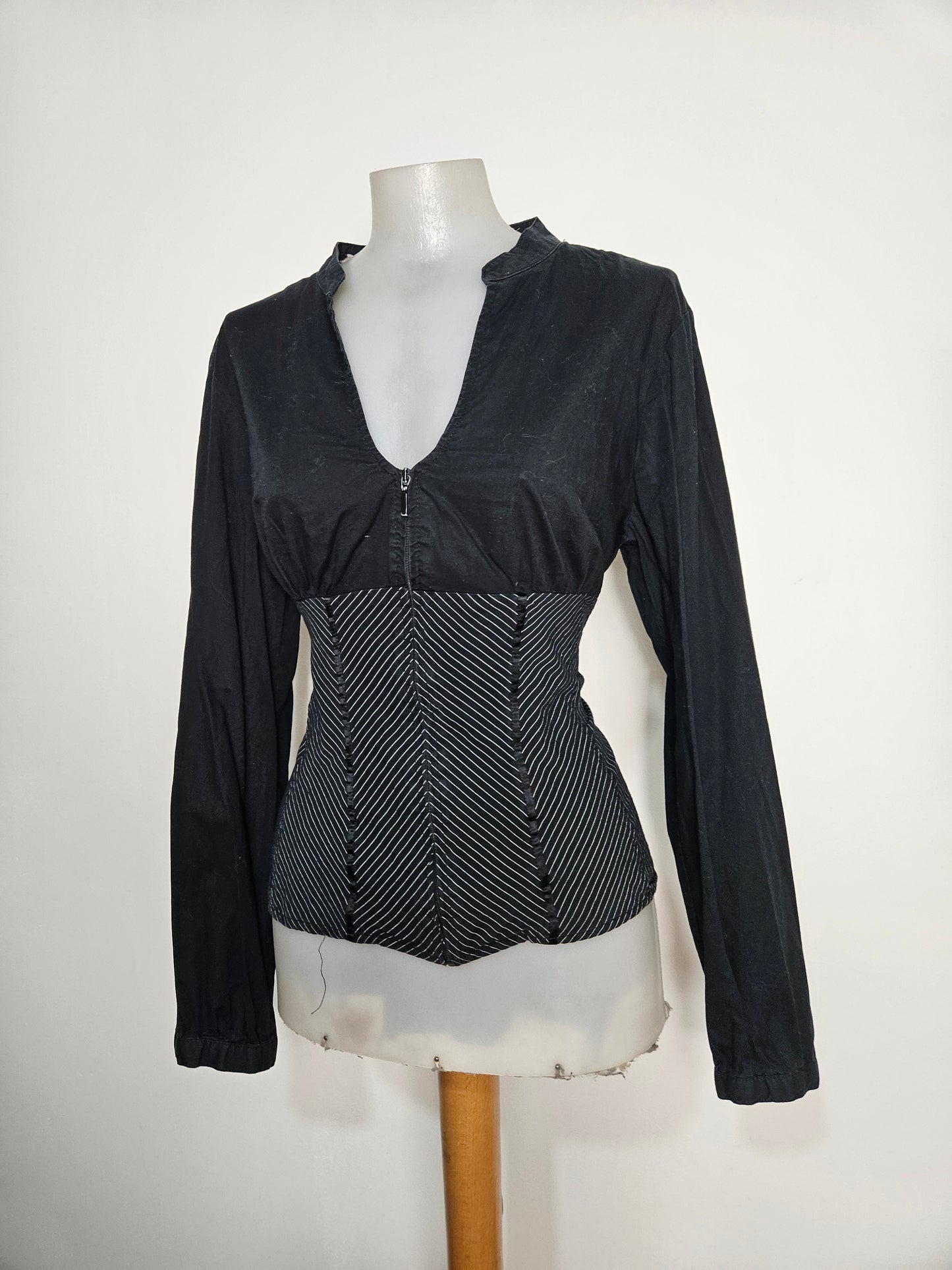 Chemise rayée dos lacé