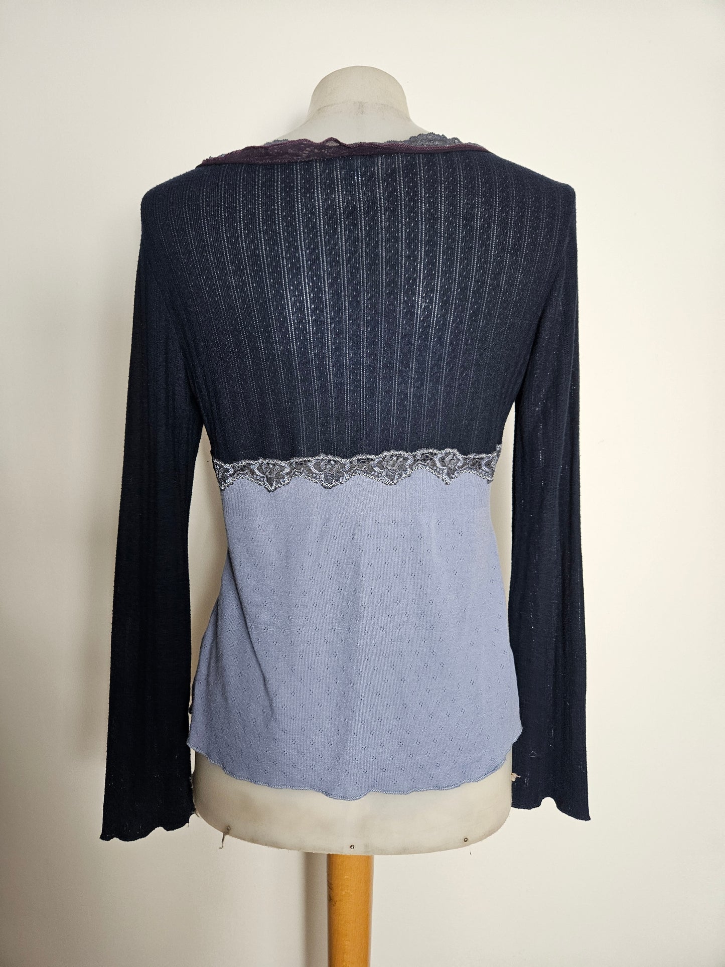 Cardigan bleu maille fine